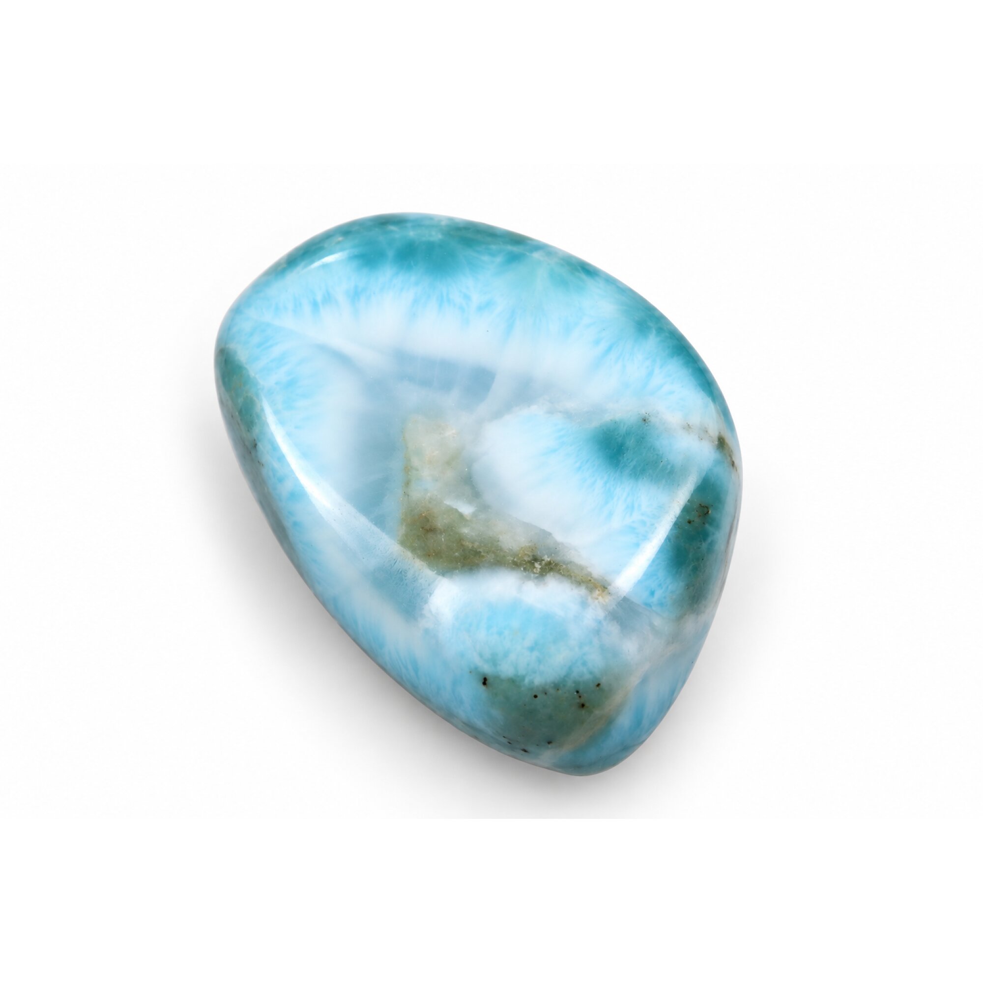 Genuine ocean green blue polished Dominican Larimar 43mm – photo 5