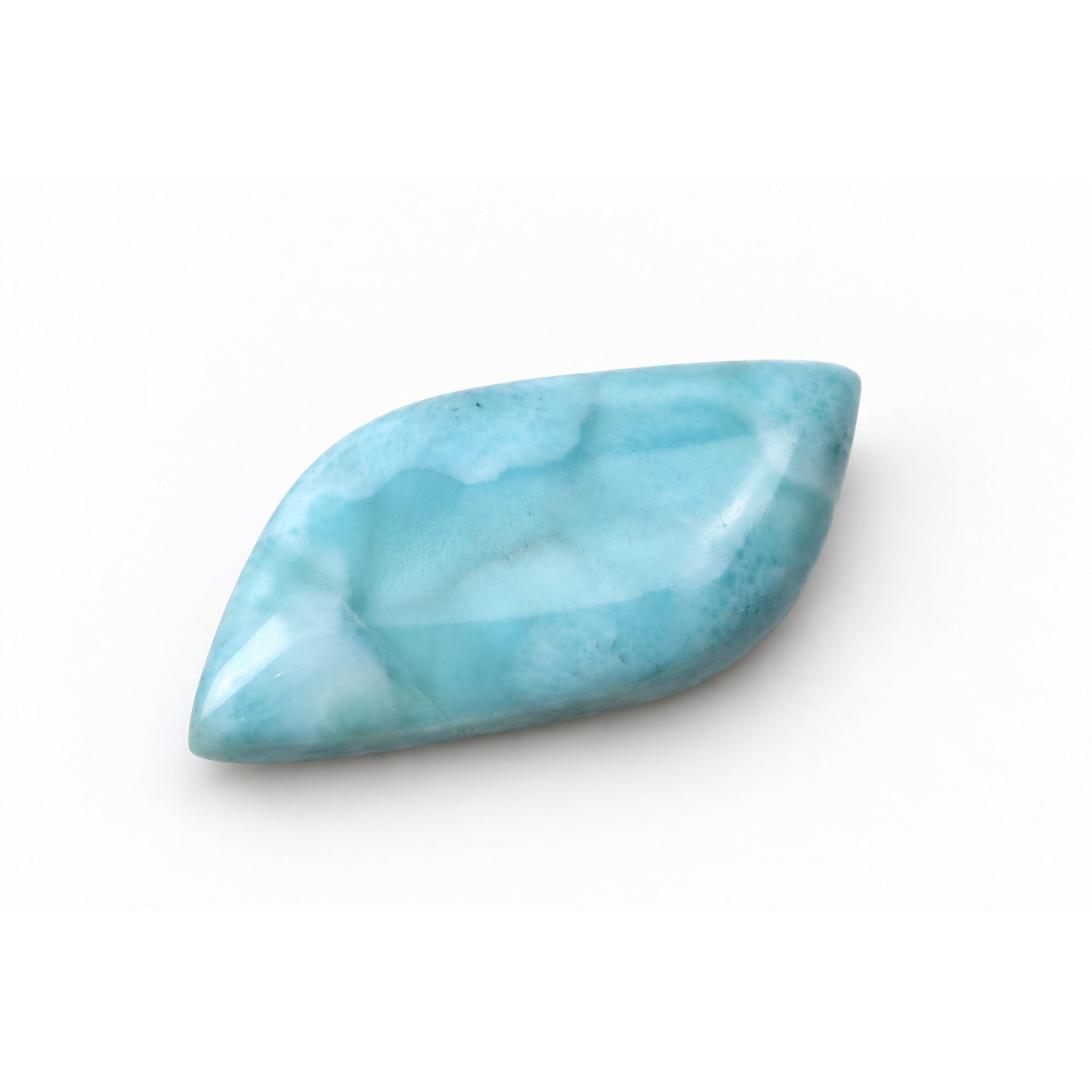 Artisan crafted sky blue Dominican Larimar cabochon 39mm – photo 4