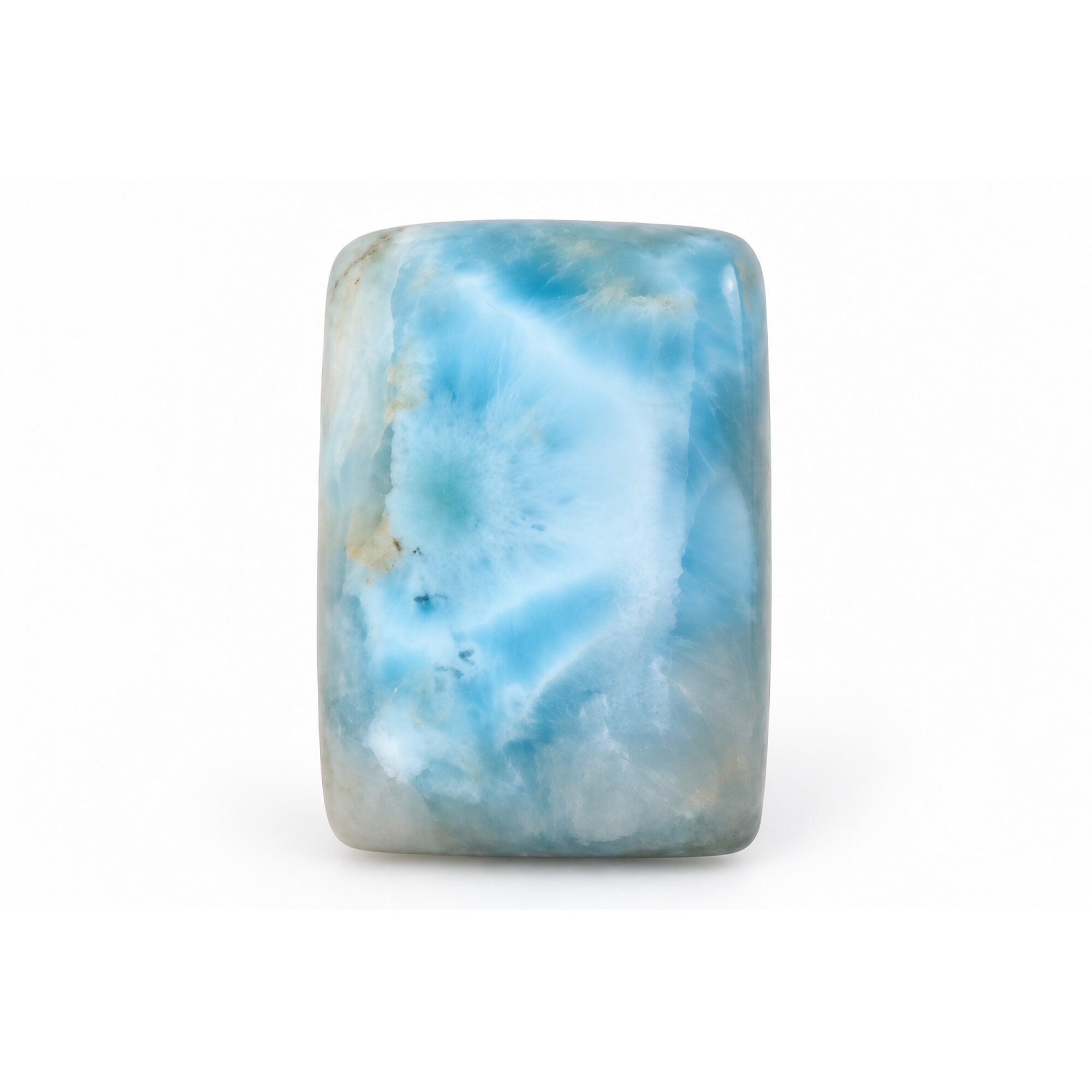 Artisan crafted sky blue Dominican Larimar cabochon 26mm – photo 5