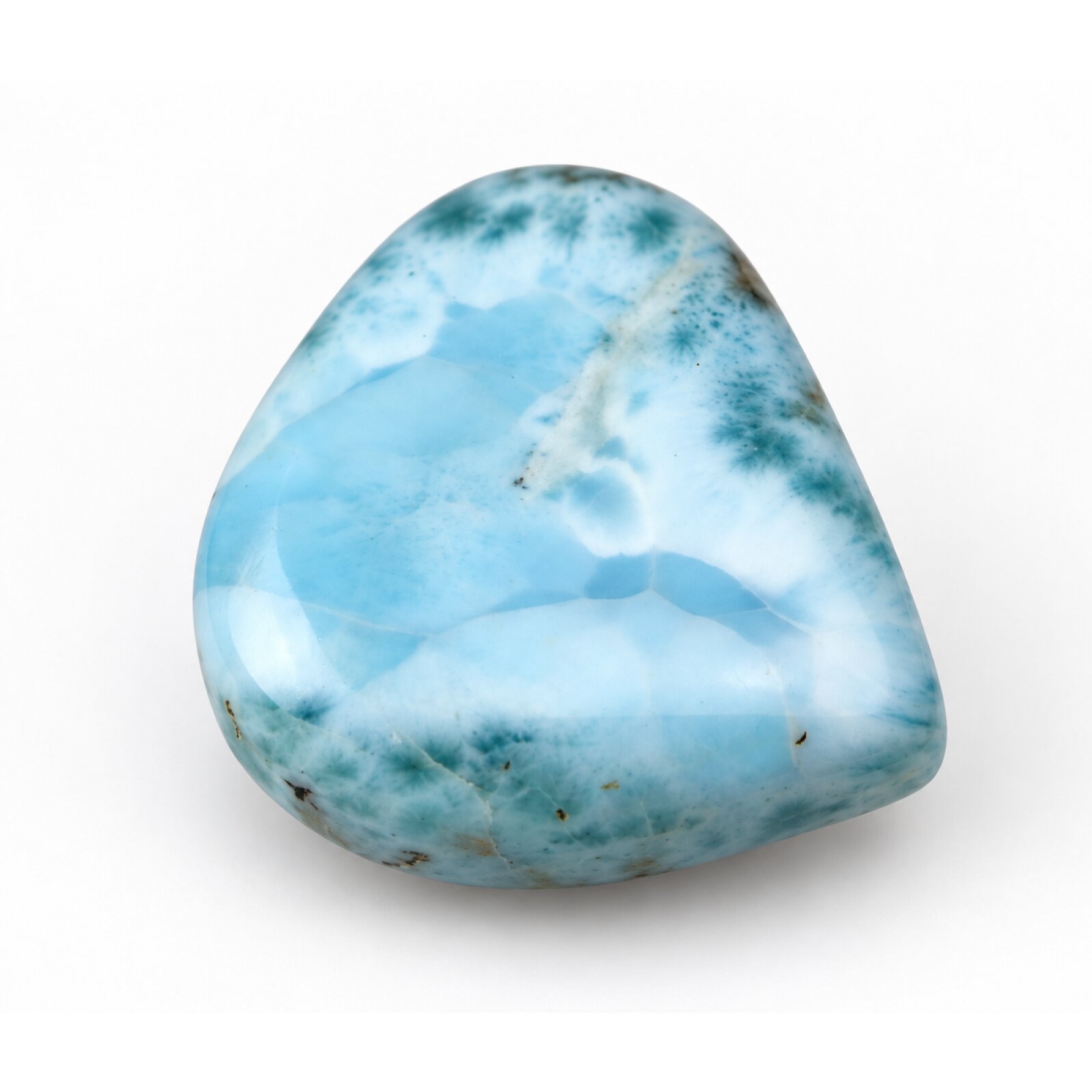 Master crafted ocean blue Dominican Larimar cabochon 27mm