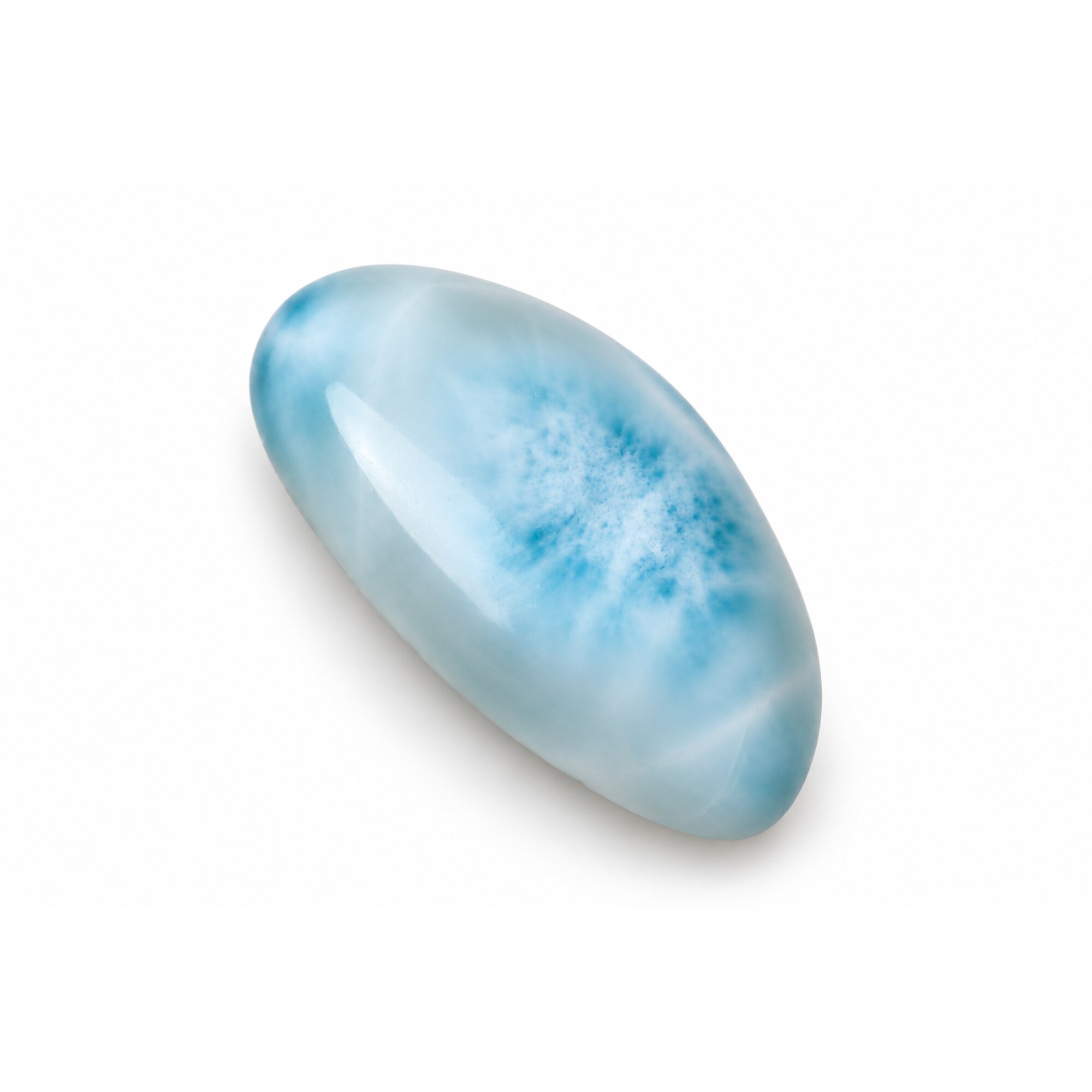 Master crafted sky blue Dominican Larimar cabochon 35mm – photo 5