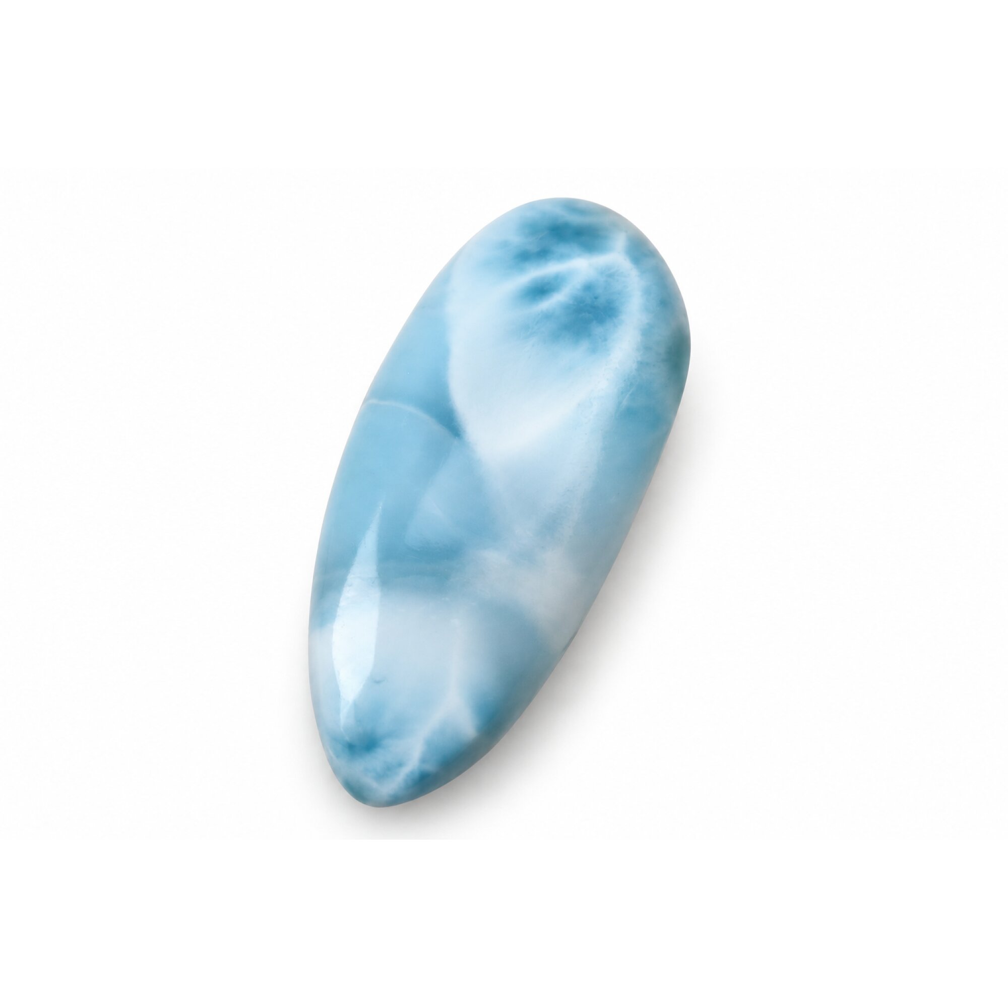 Master crafted sky blue Dominican Larimar cabochon 33mm – photo 6