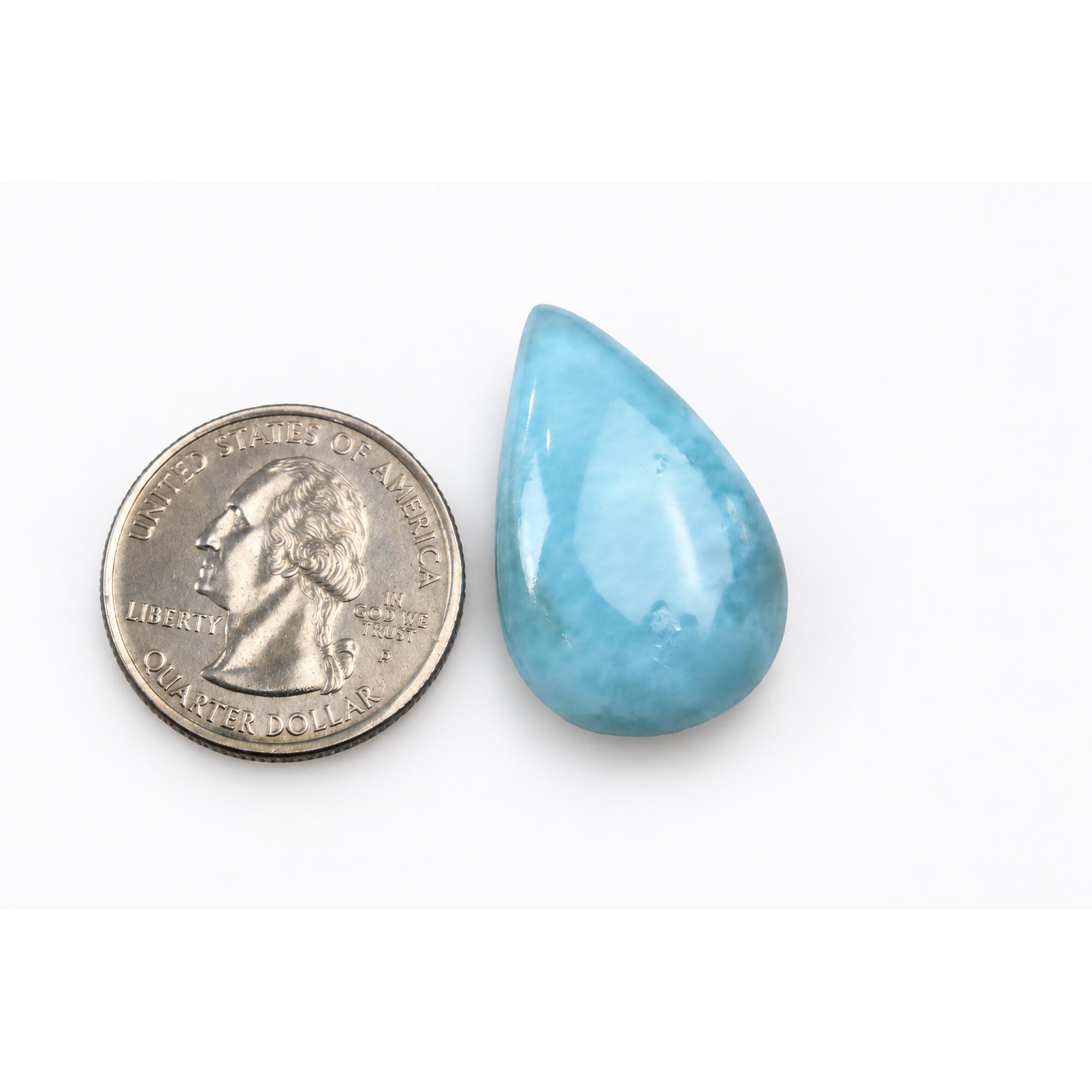 Authentic deep blue Dominican Larimar cabochon 30mm – photo 5