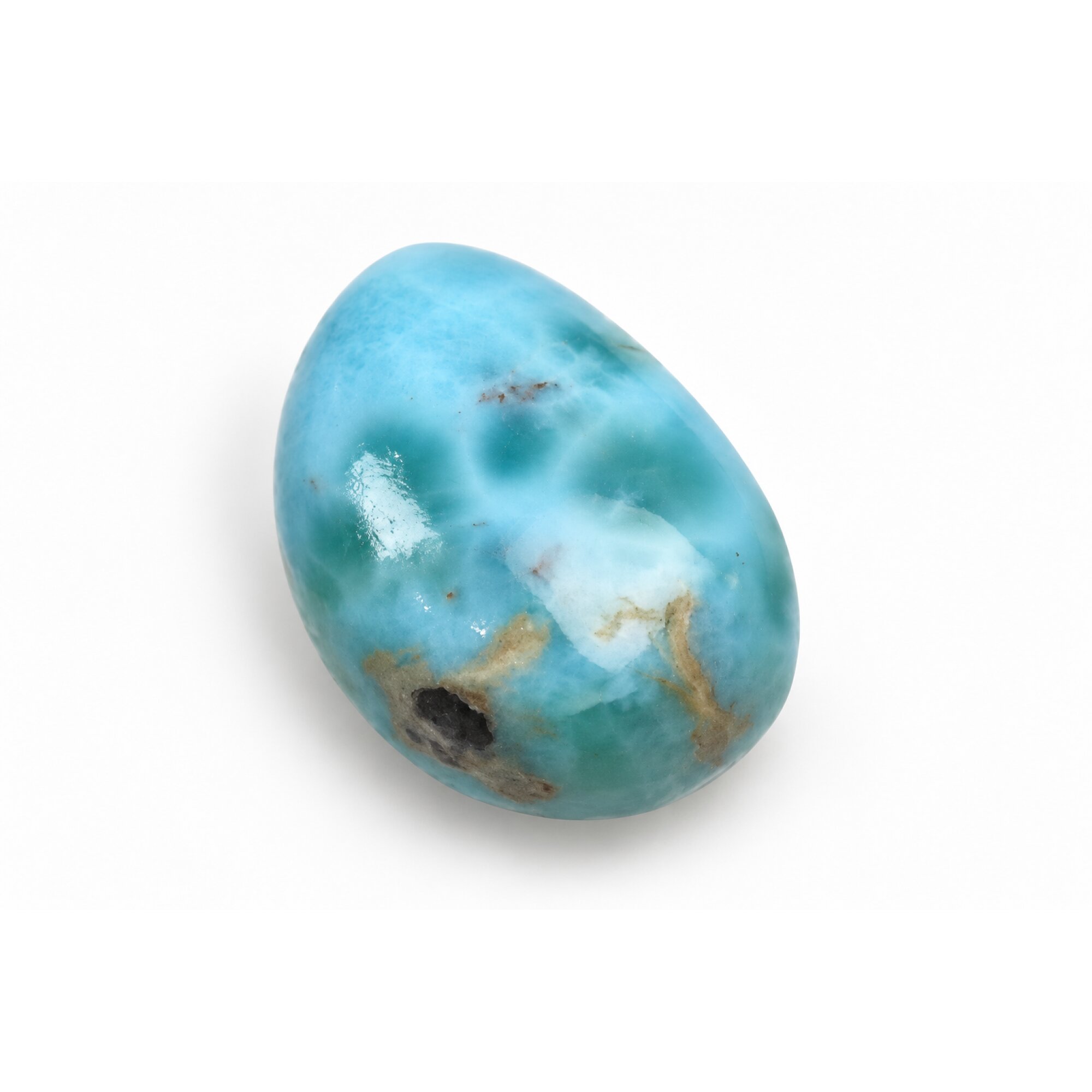 Authentic green blue Dominican Larimar cabochon 28mm – photo 4