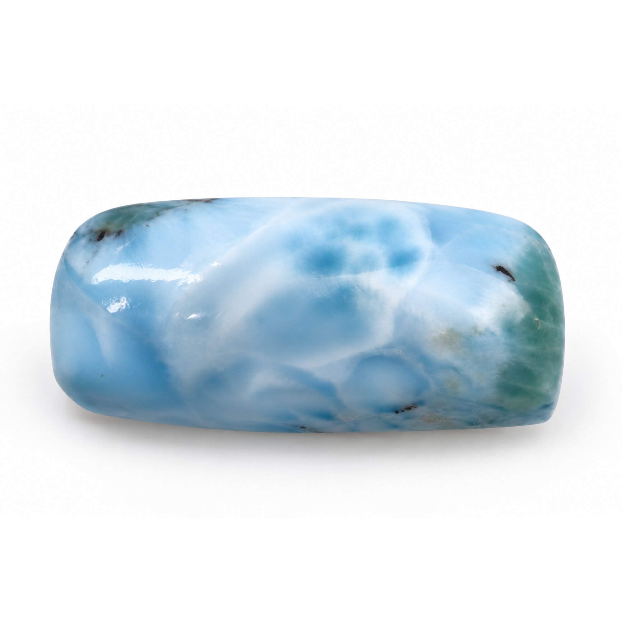 Genuine sea blue Dominican Larimar cabochon 27mm – photo 5
