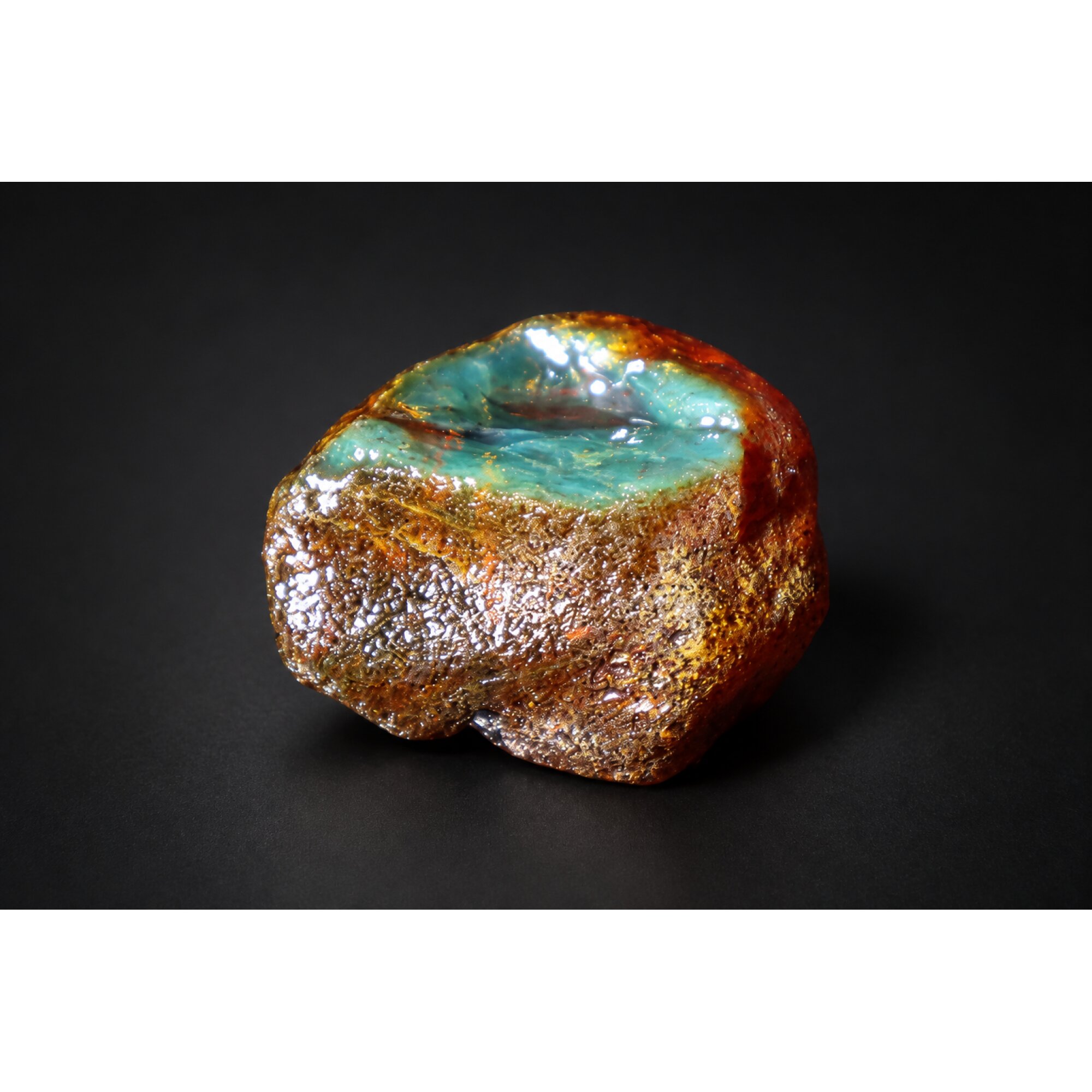Genuine deep sea blue rough specimen Dominican amber 10.6g – photo 15