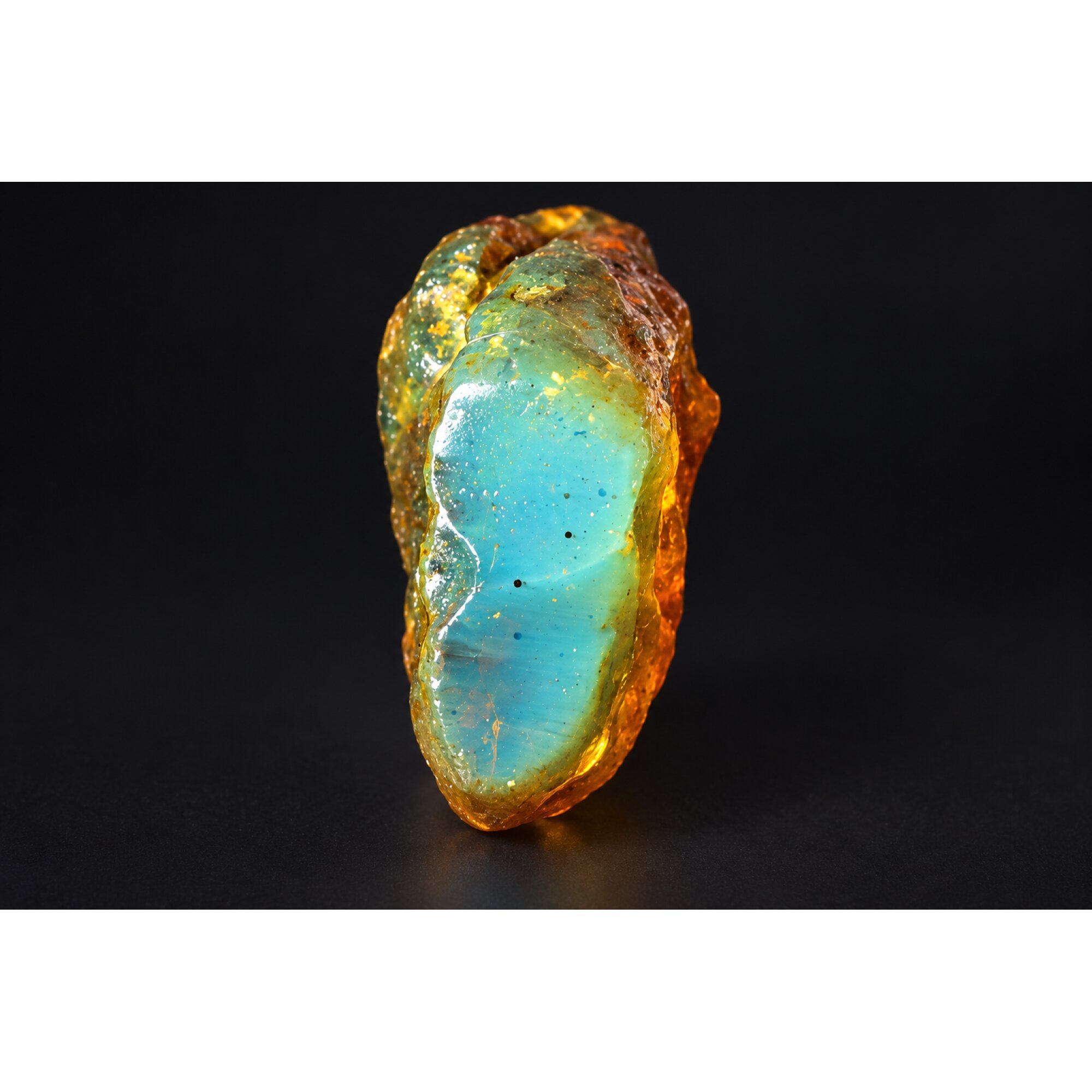 Earth mined sky blue rough specimen Dominican amber 8.7g – photo 15