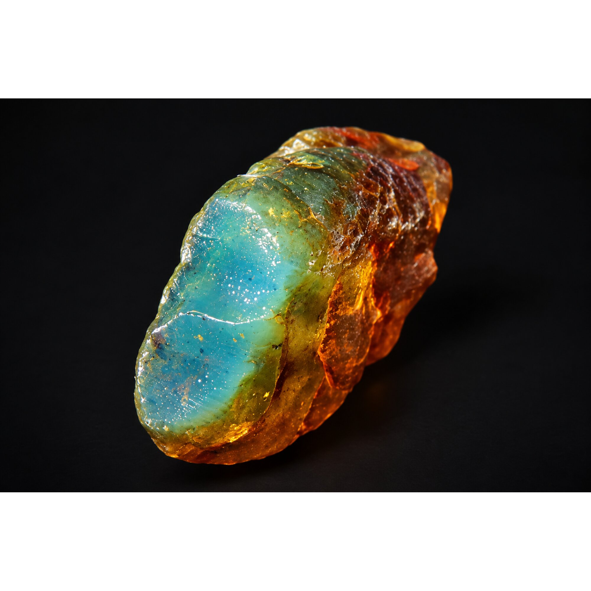 Earth mined sky blue rough specimen Dominican amber 8.7g – photo 16