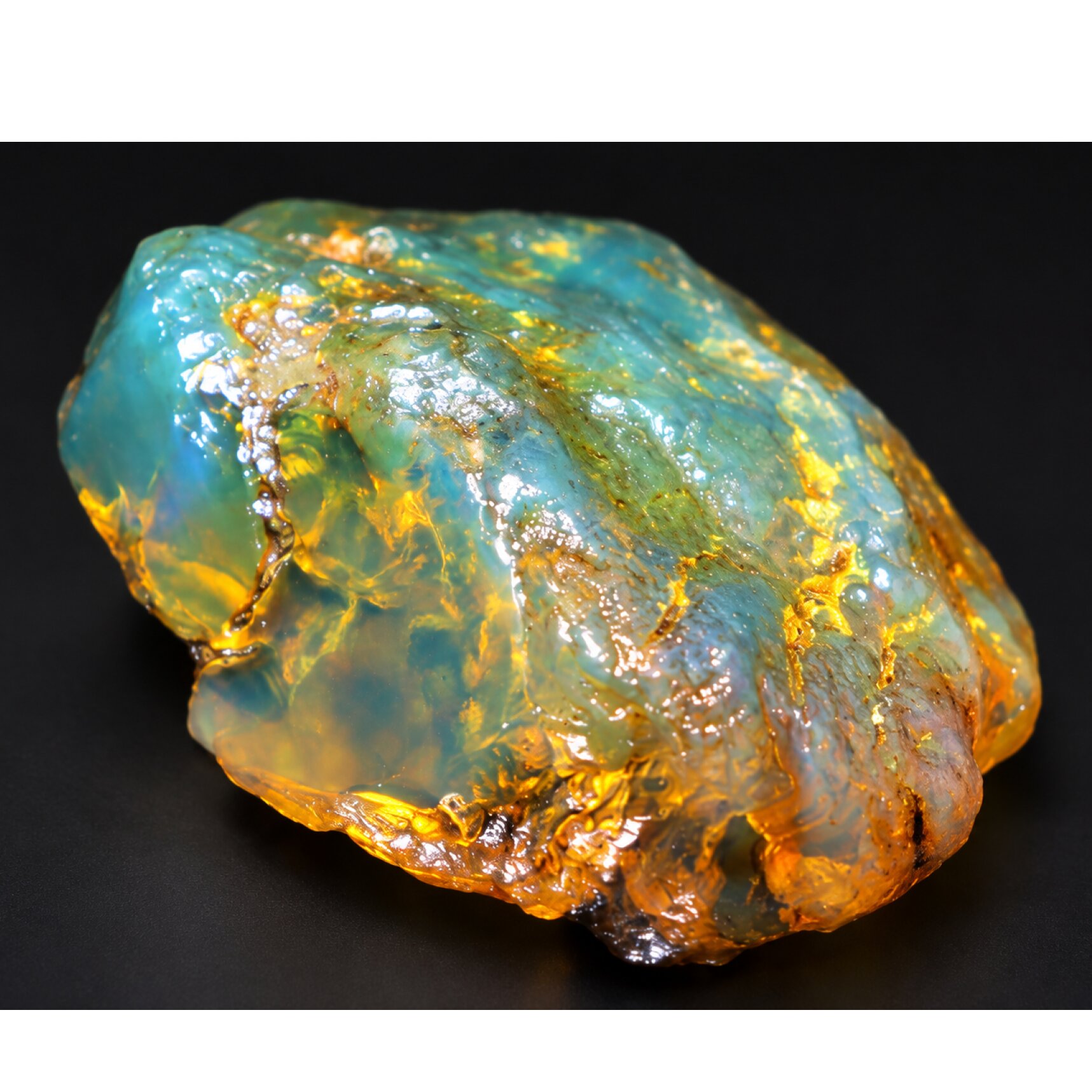 Earth mined green blue rough specimen Dominican amber 16.5g