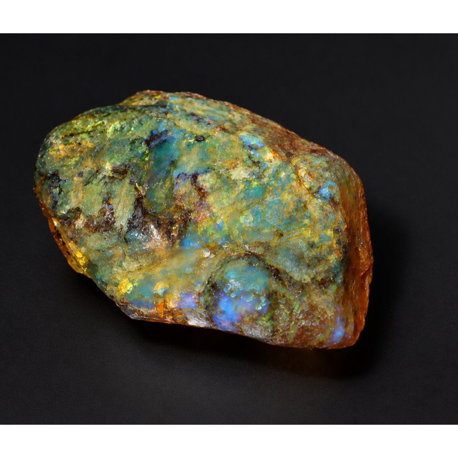 Untreated orange green rough specimen Dominican amber 45.1g