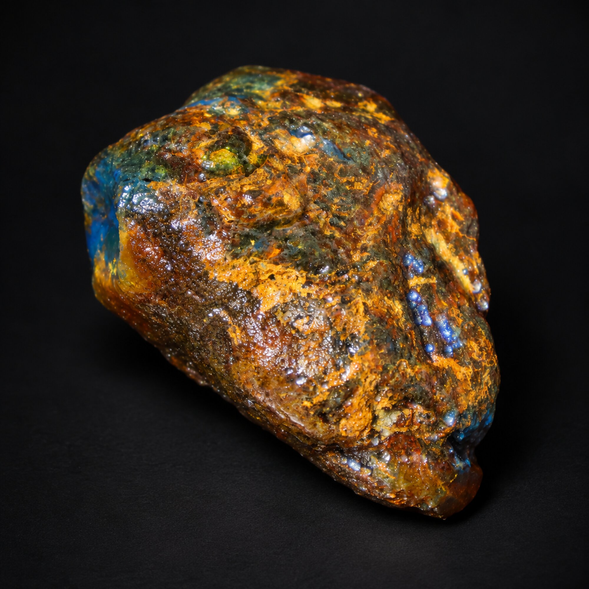 Real green blue rough specimen Dominican amber 26g – photo 5