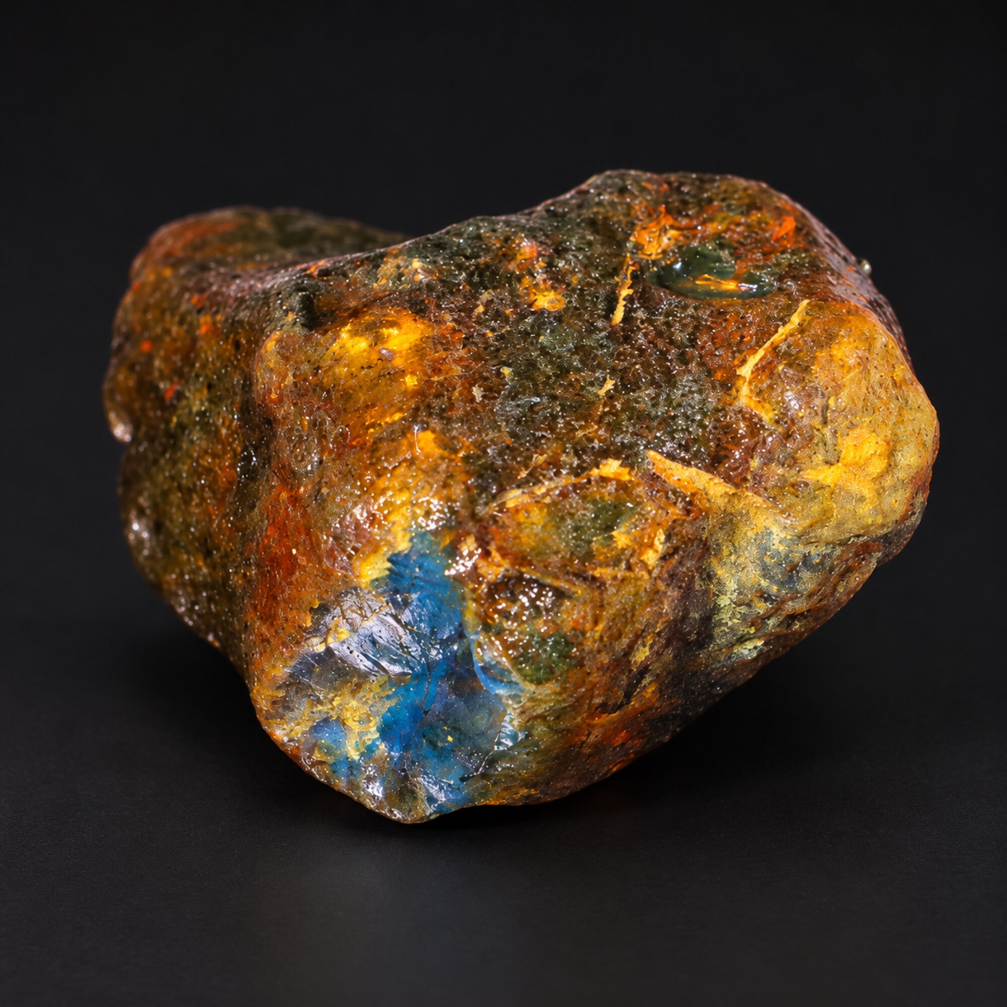 Real green blue rough specimen Dominican amber 26g – photo 9