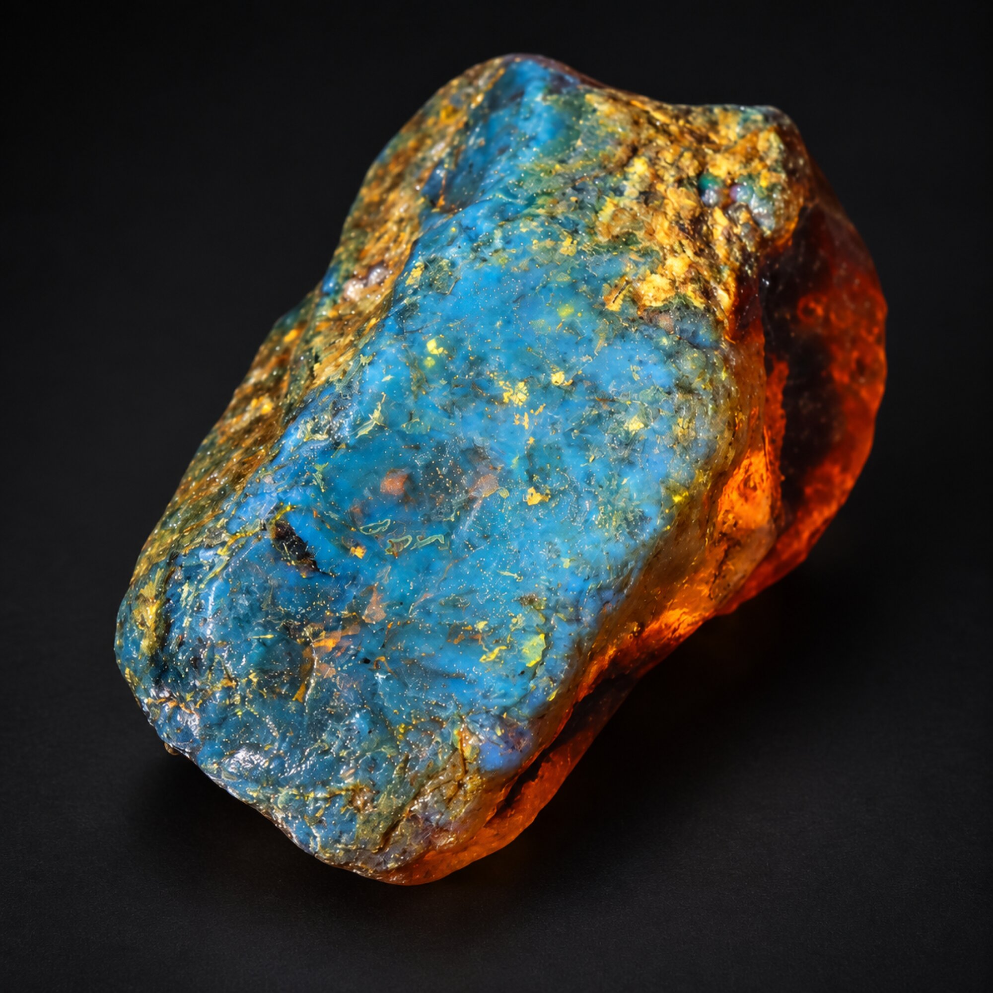 Naturally formed green blue rough specimen Dominican amber 32.8g – photo 3