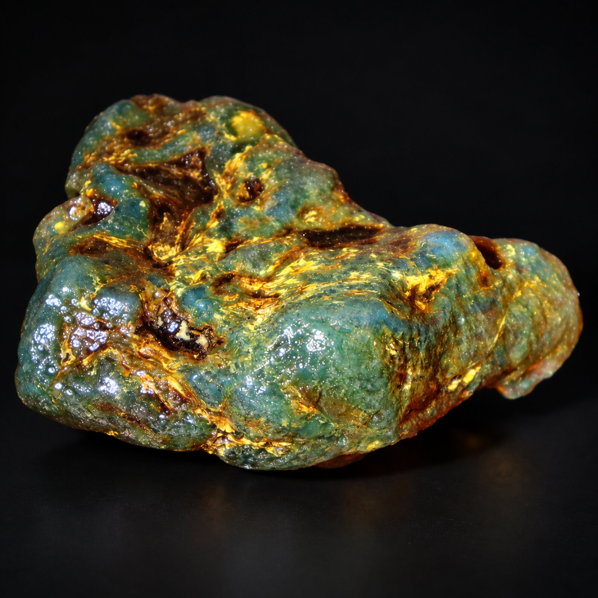 Earth mined green blue rough specimen Dominican amber 39.7g – photo 2