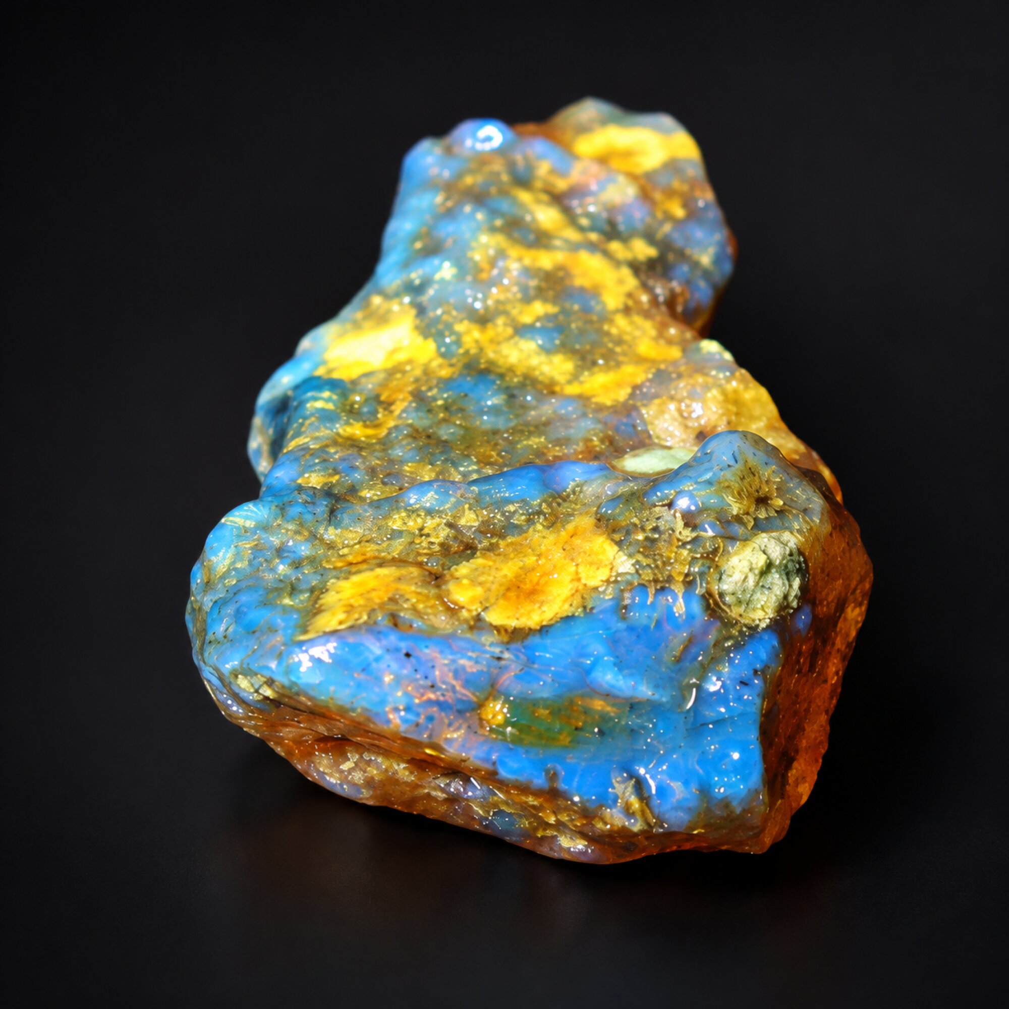 Untreated sky blue rough specimen Dominican amber 7.5g – photo 9