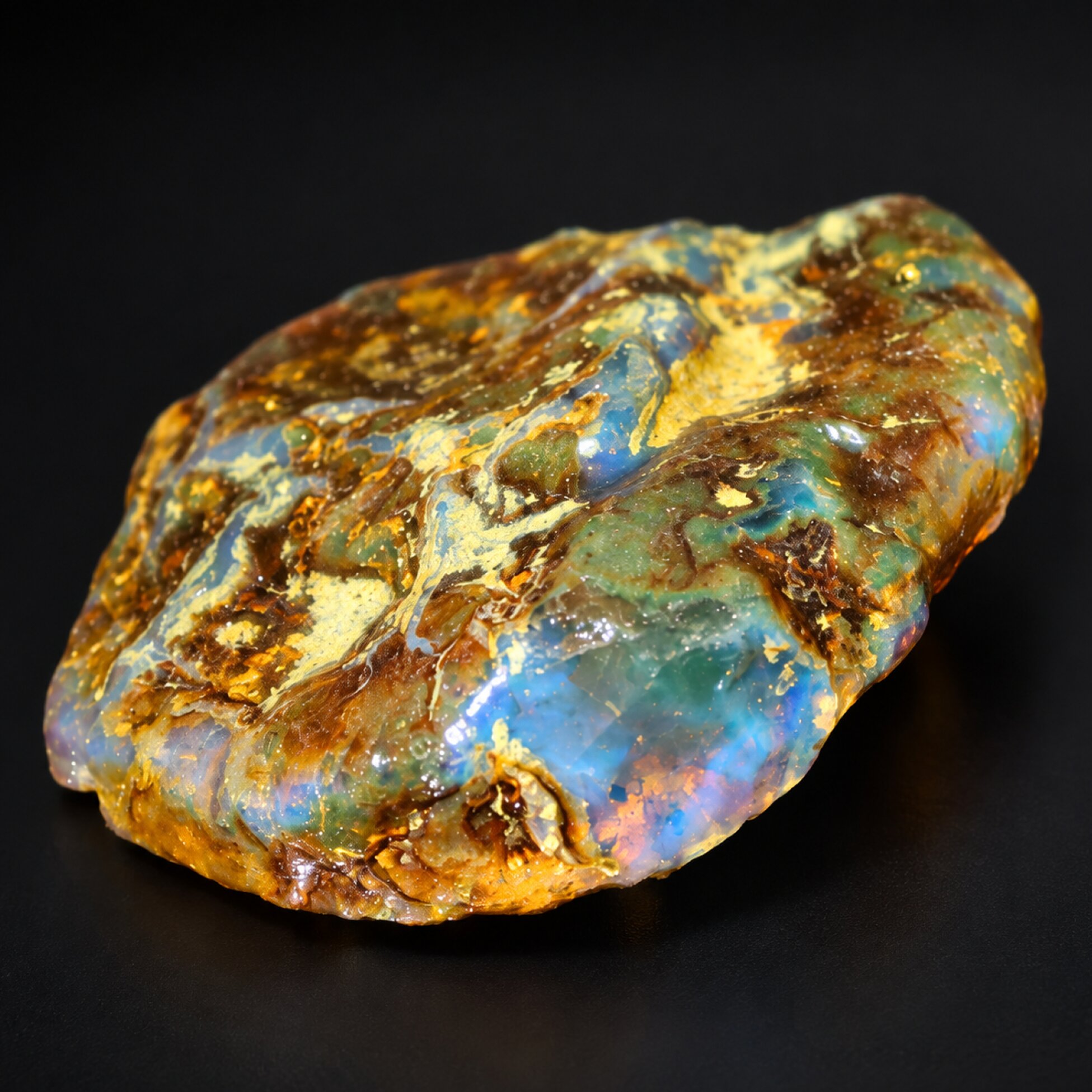Earth mined sky blue rough specimen Dominican amber 7.7g