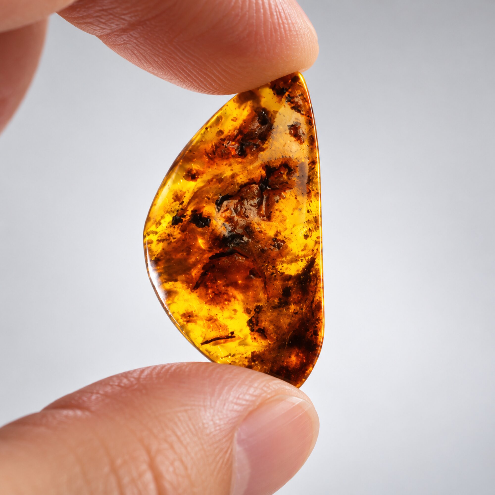 Untreated orange yellow polished Dominican amber 1.5g – photo 5