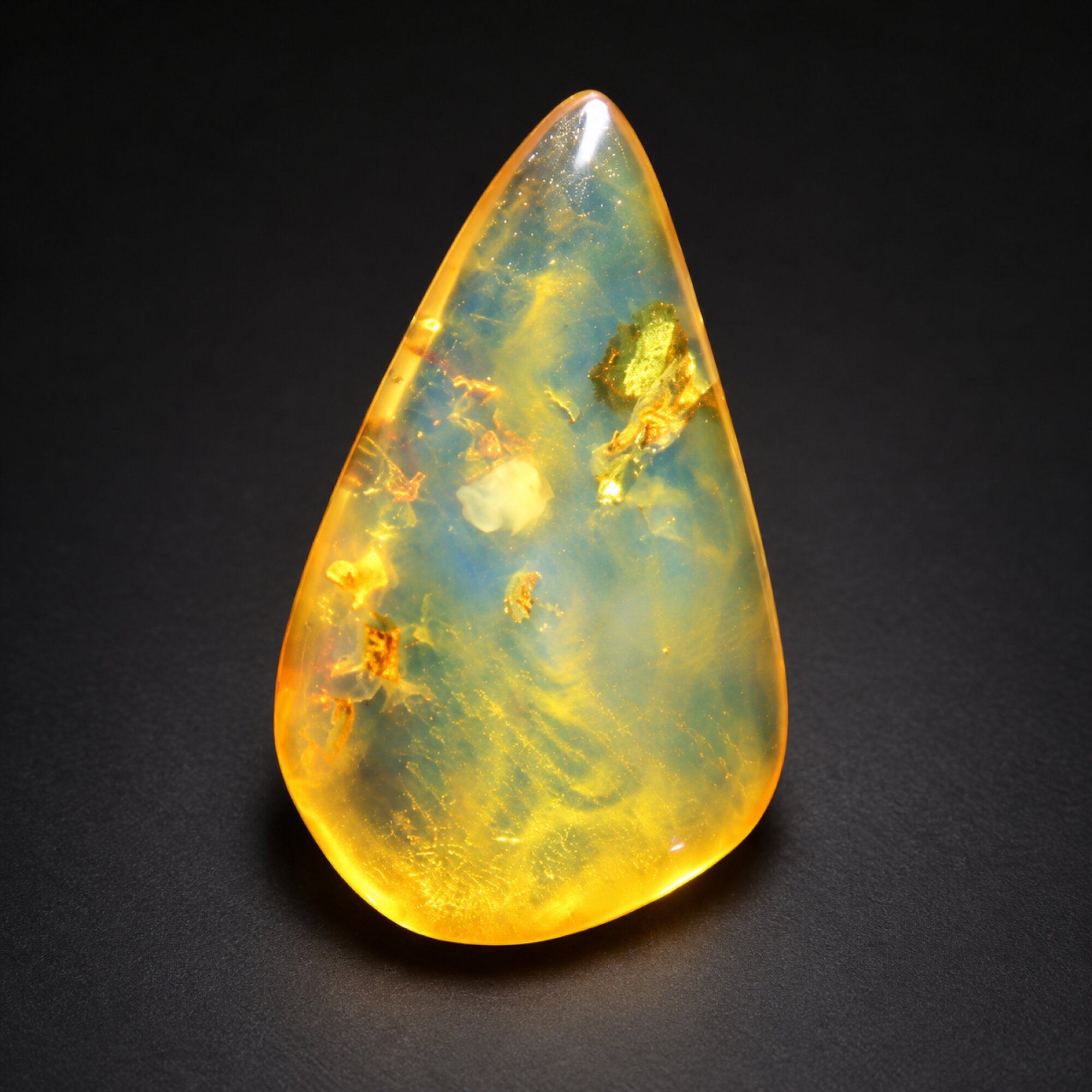Untreated blue yellow polished Dominican amber 0.8g – photo 5