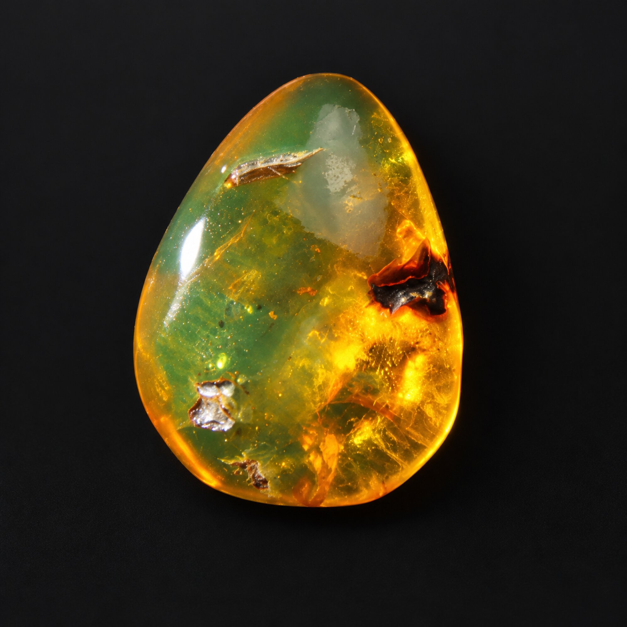 Pure natural green yellow polished Dominican amber 1.3g – photo 6