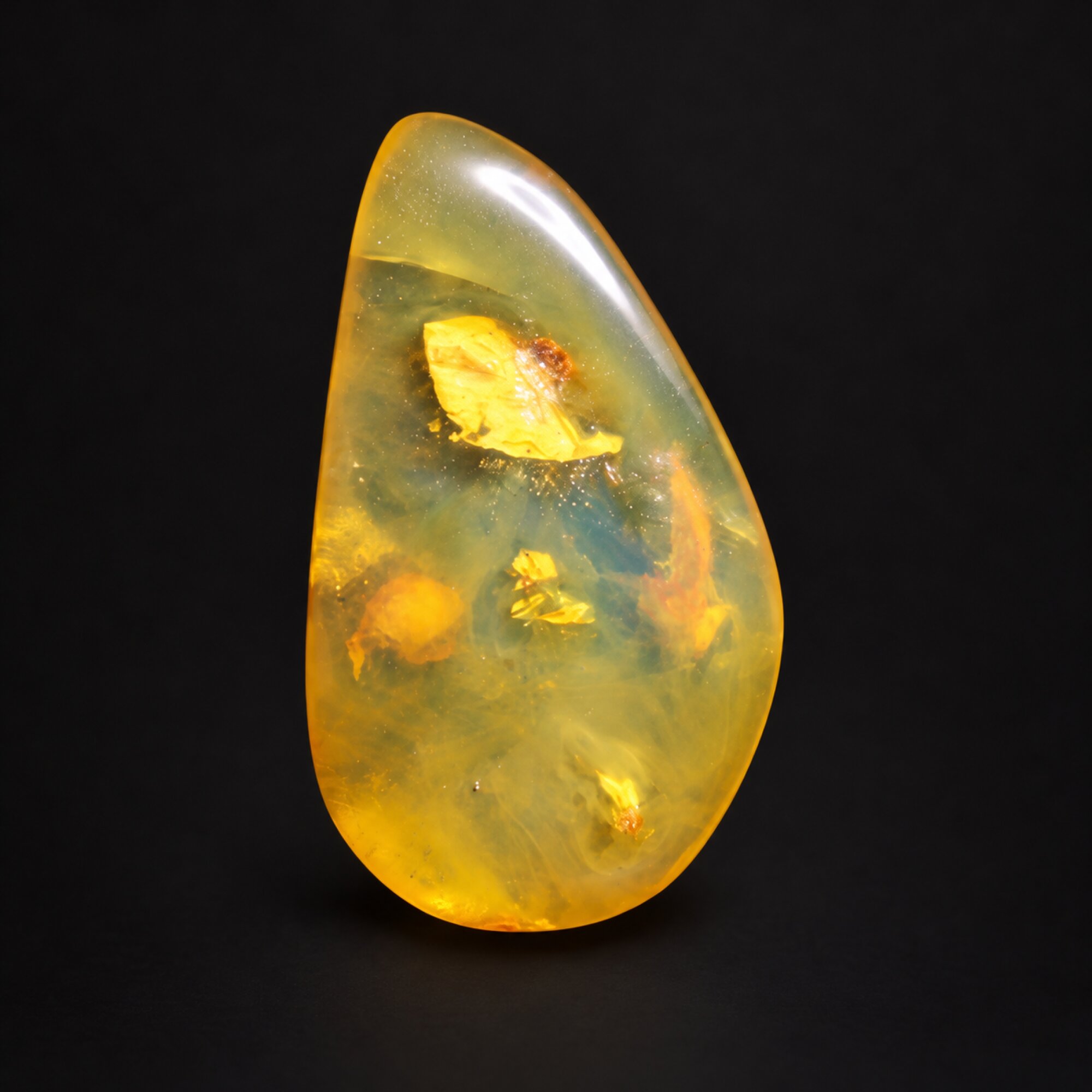 Natural green yellow polished Dominican amber – photo 7