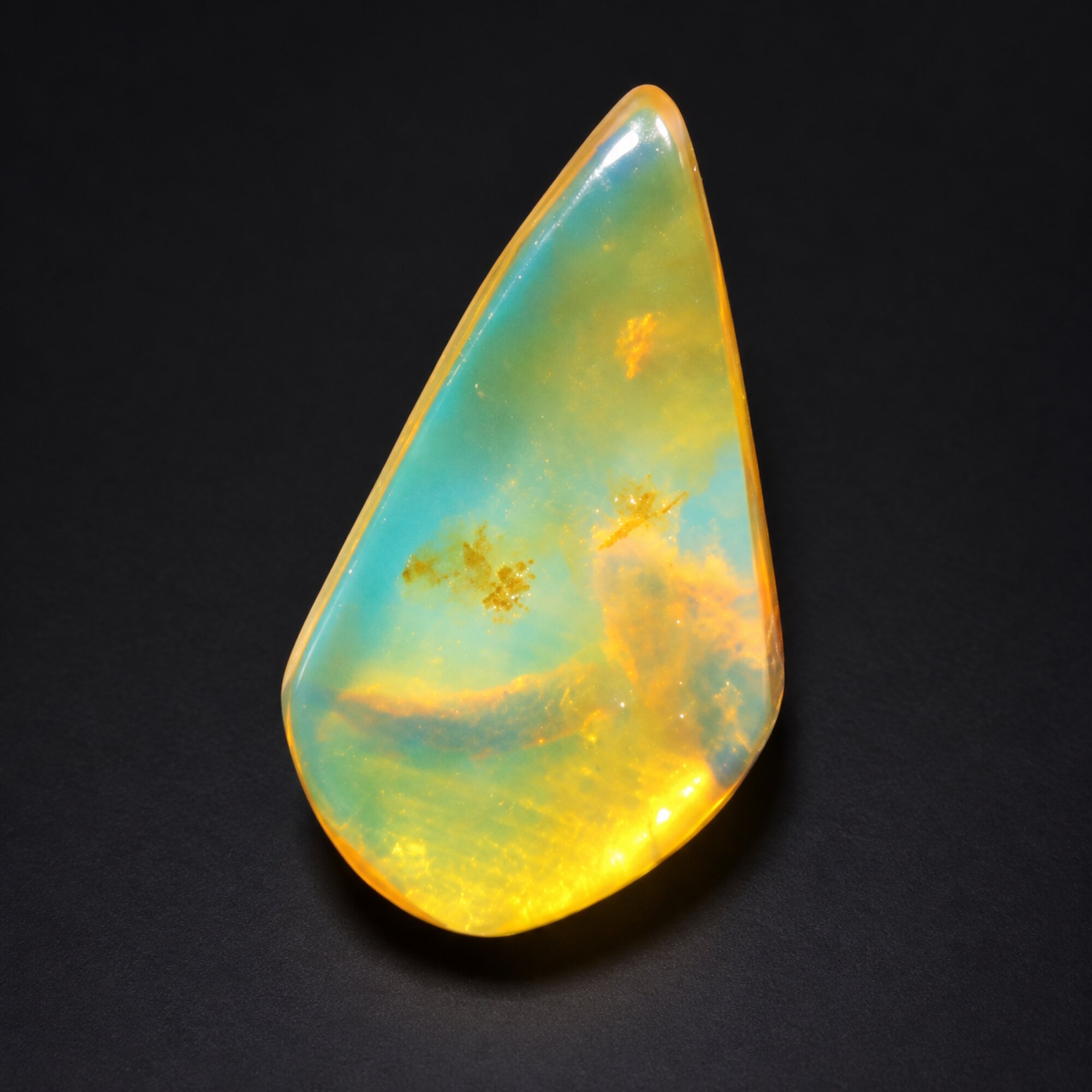 Pure natural blue yellow polished Dominican amber – photo 6