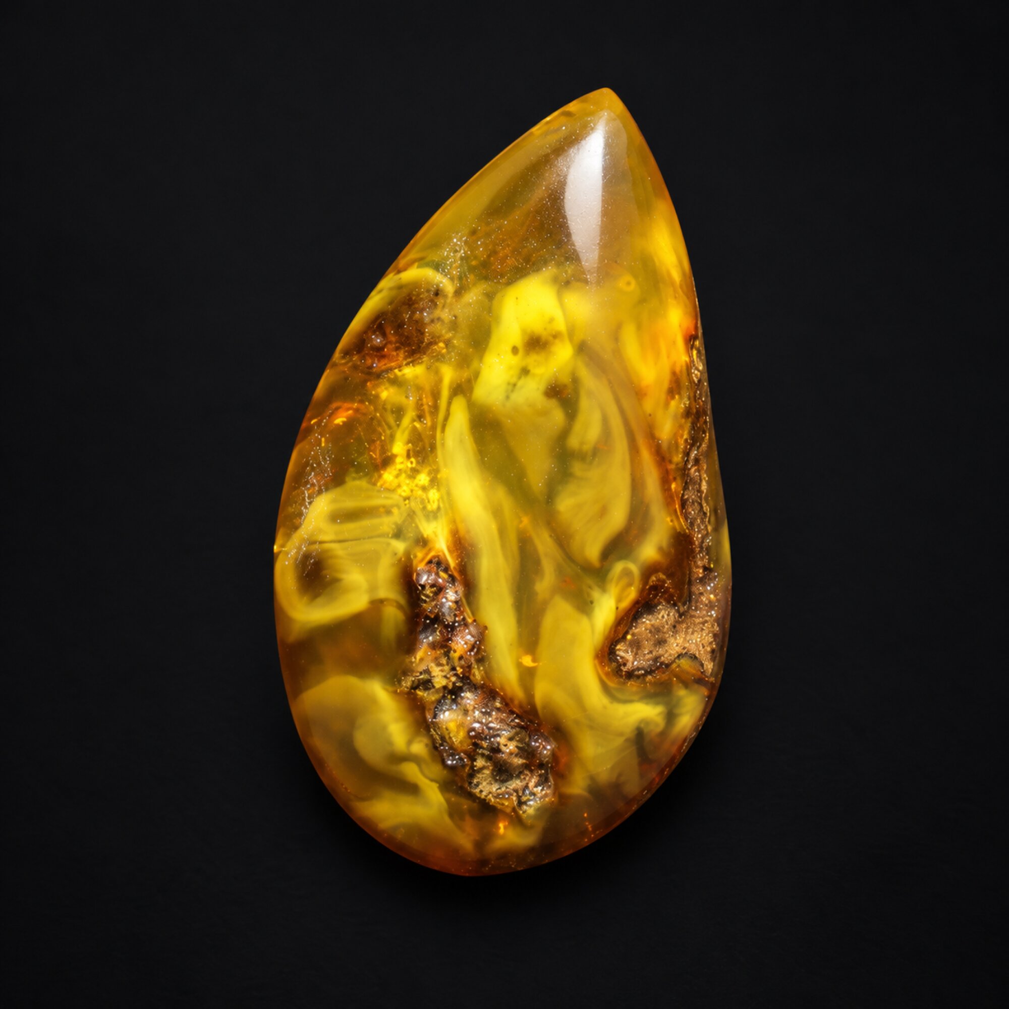 Natural orange yellow polished Dominican amber – photo 2