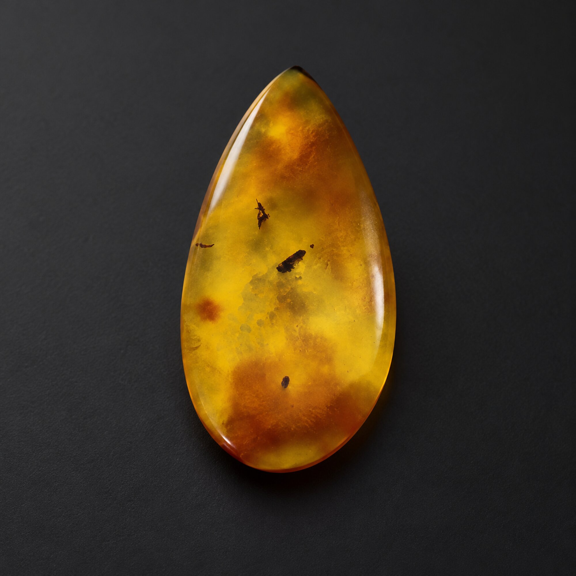 Natural orange green polished Dominican amber – photo 7