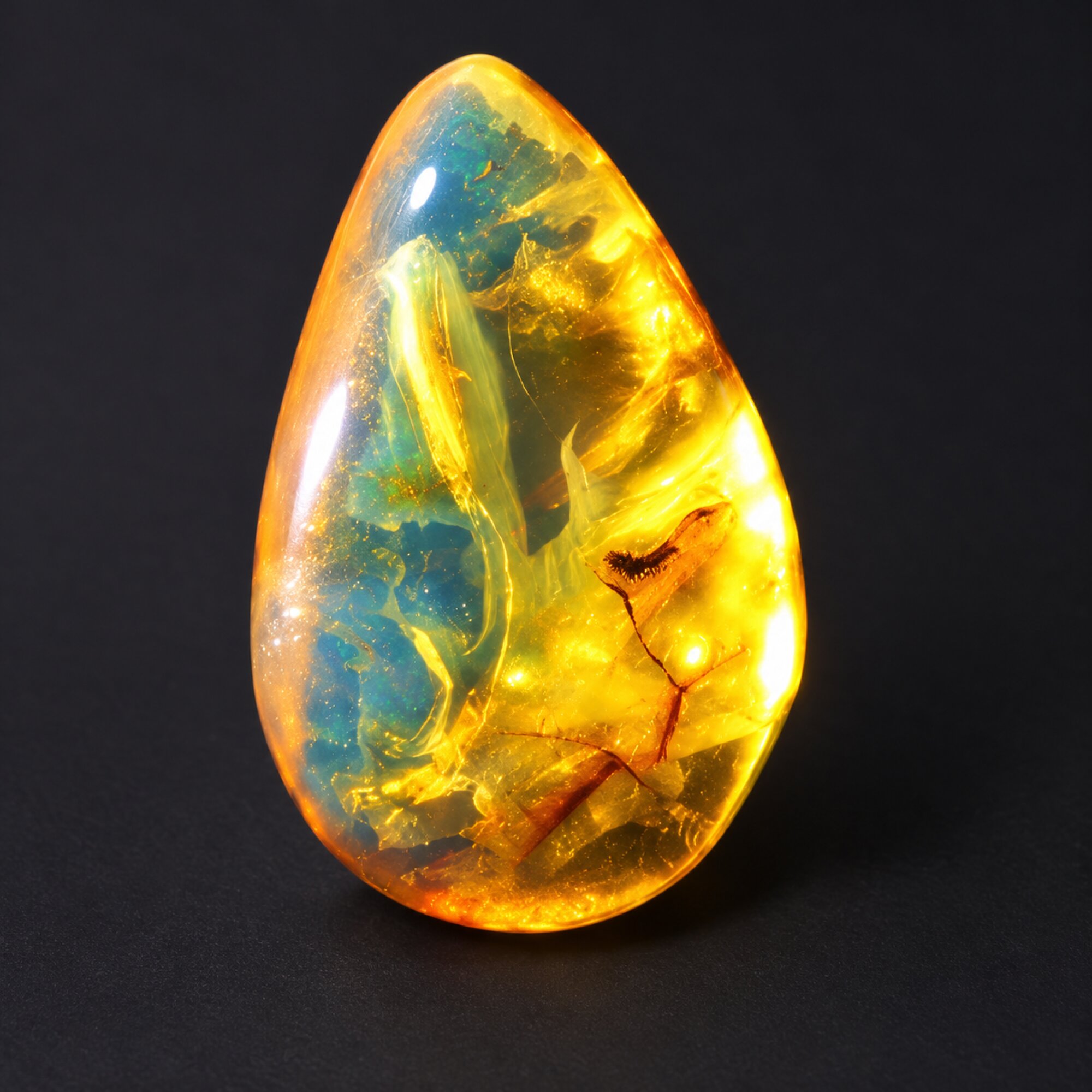 Natural orange blue polished Dominican amber – photo 7