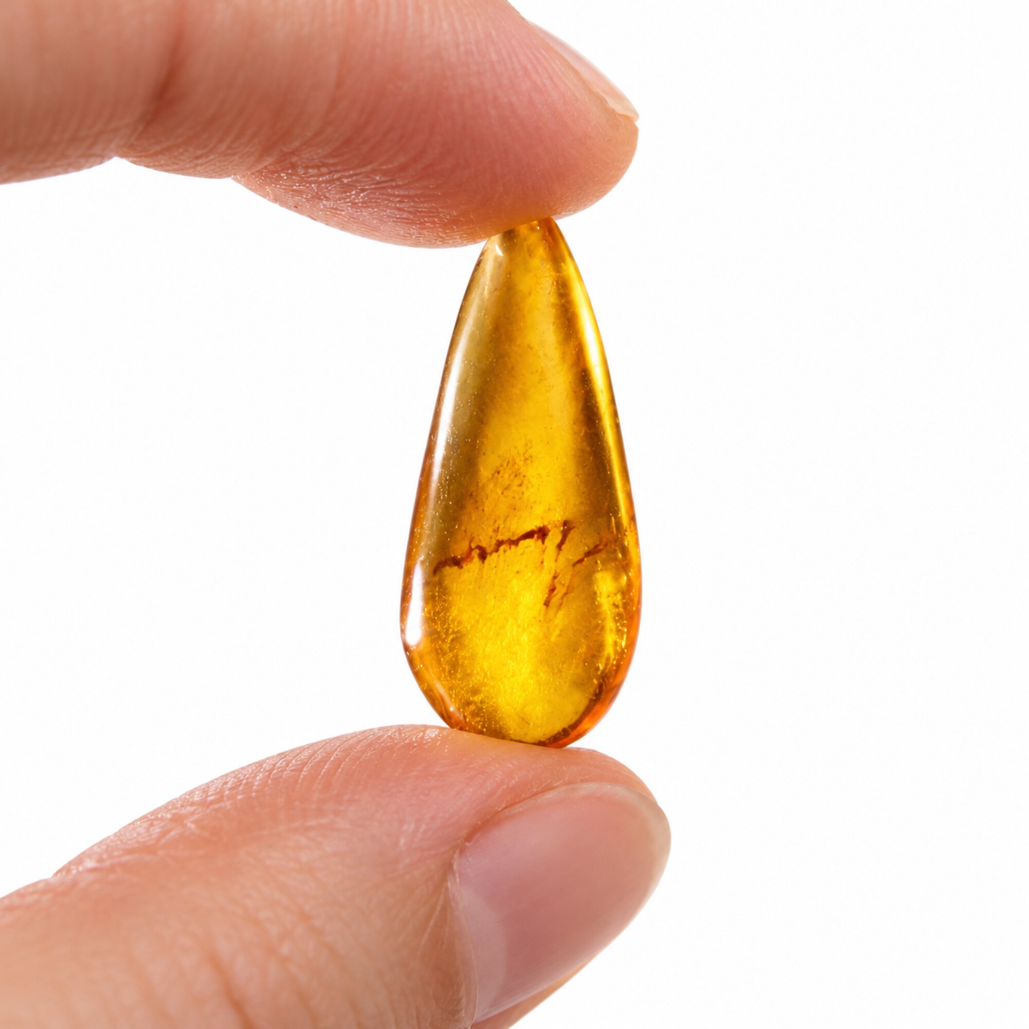 Natural orange green polished Dominican amber – photo 6