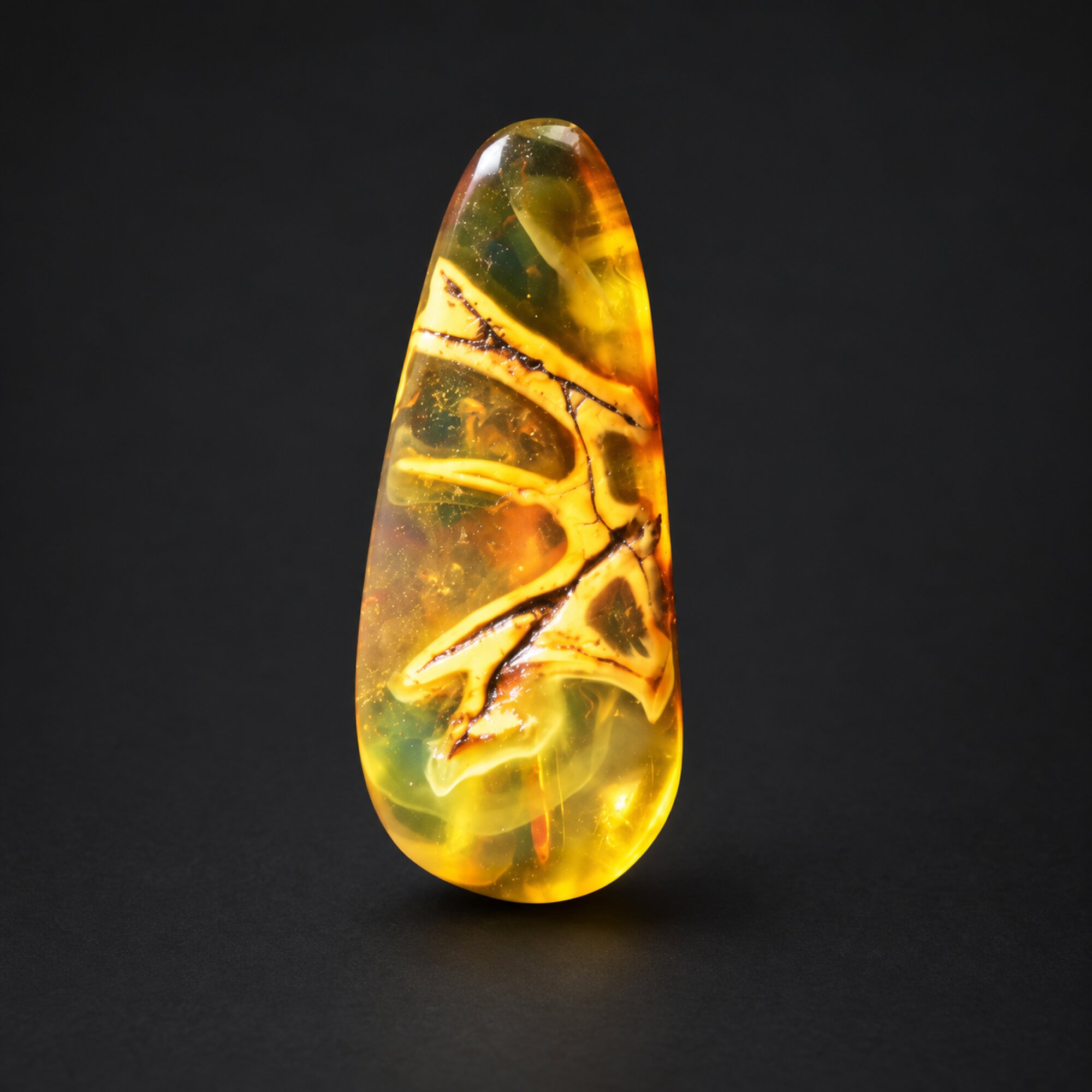 Natural yellow green polished Dominican amber – photo 5