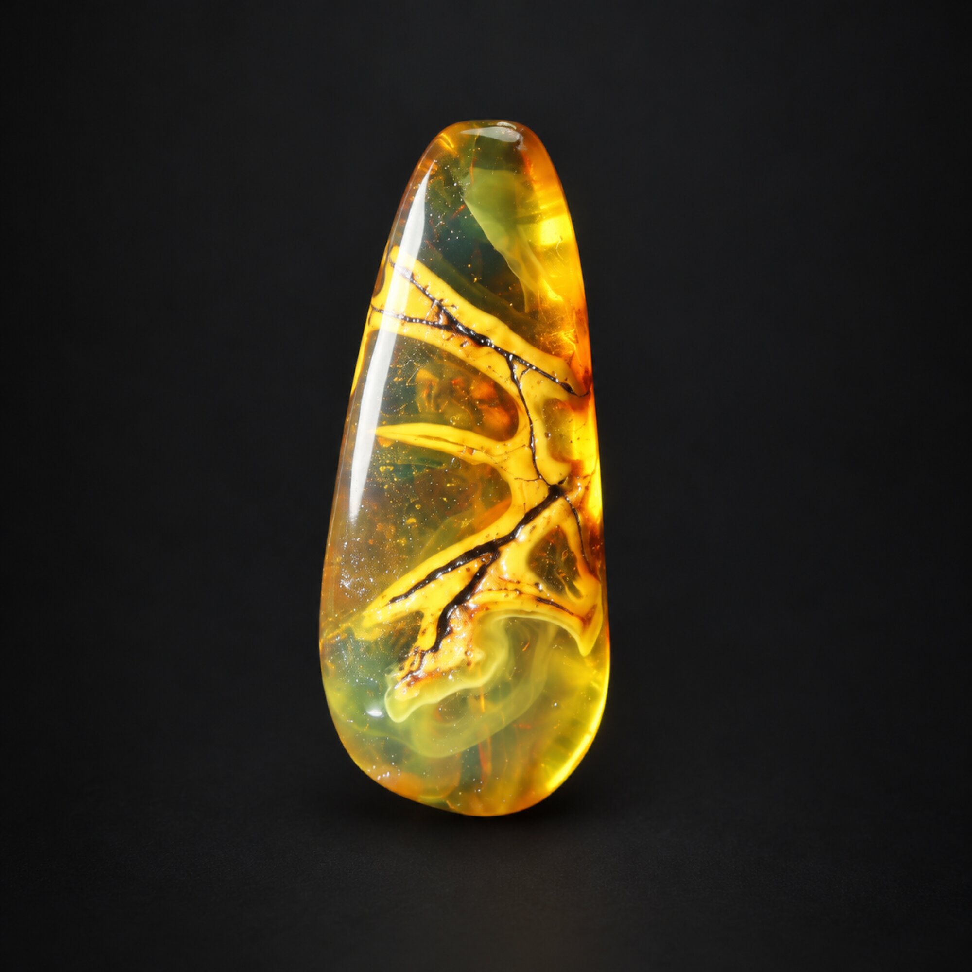 Natural yellow green polished Dominican amber – photo 7