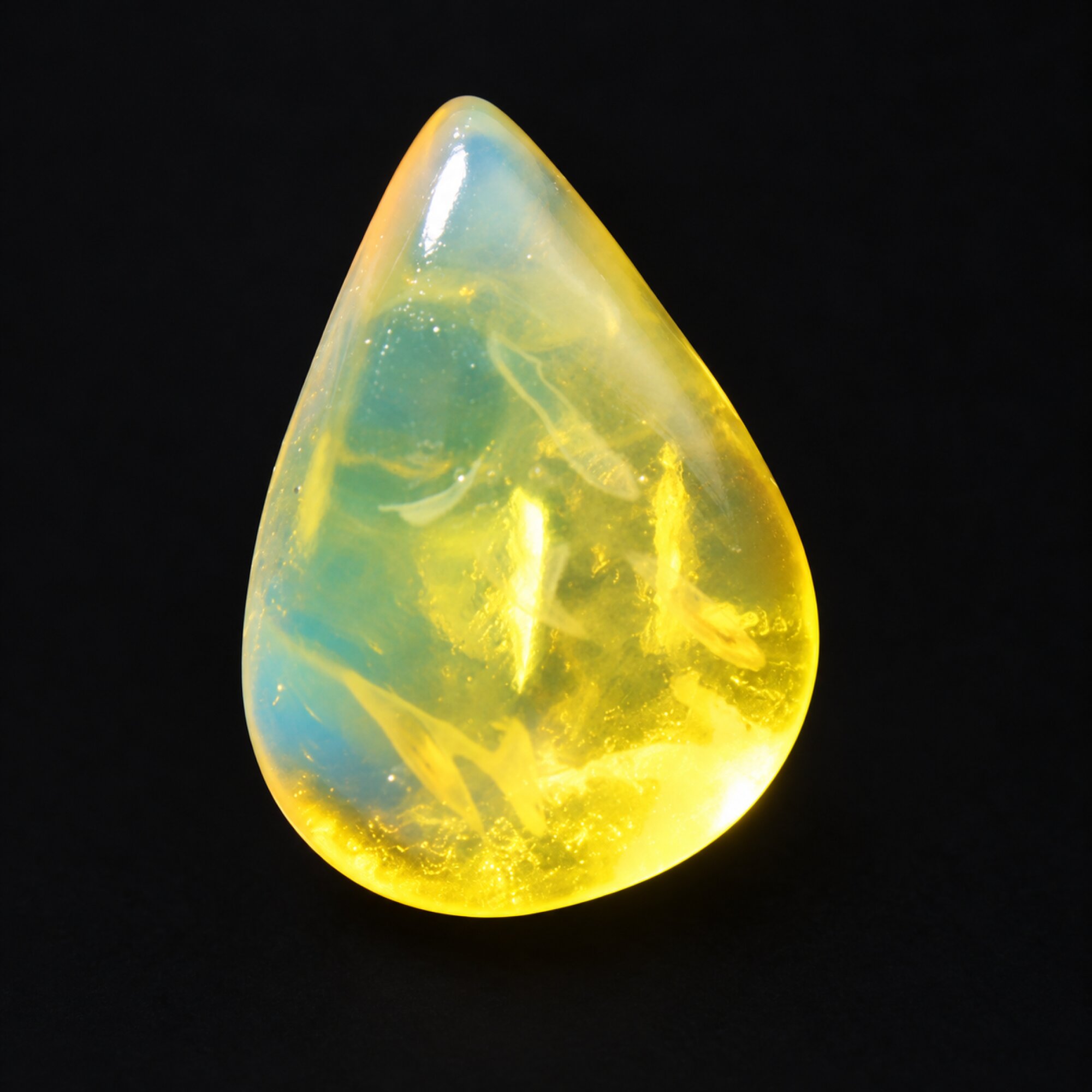 Earth crafted blue green polished Dominican amber – photo 2