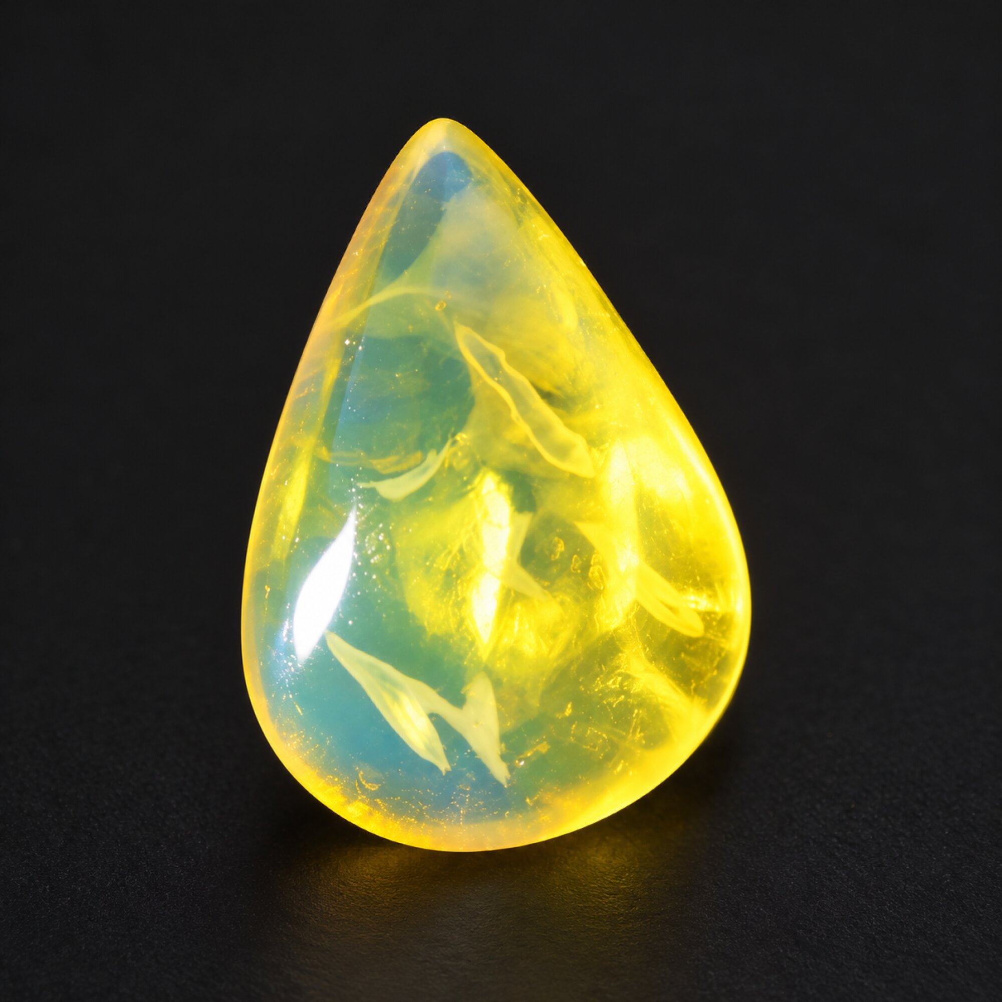Earth crafted blue green polished Dominican amber – photo 4