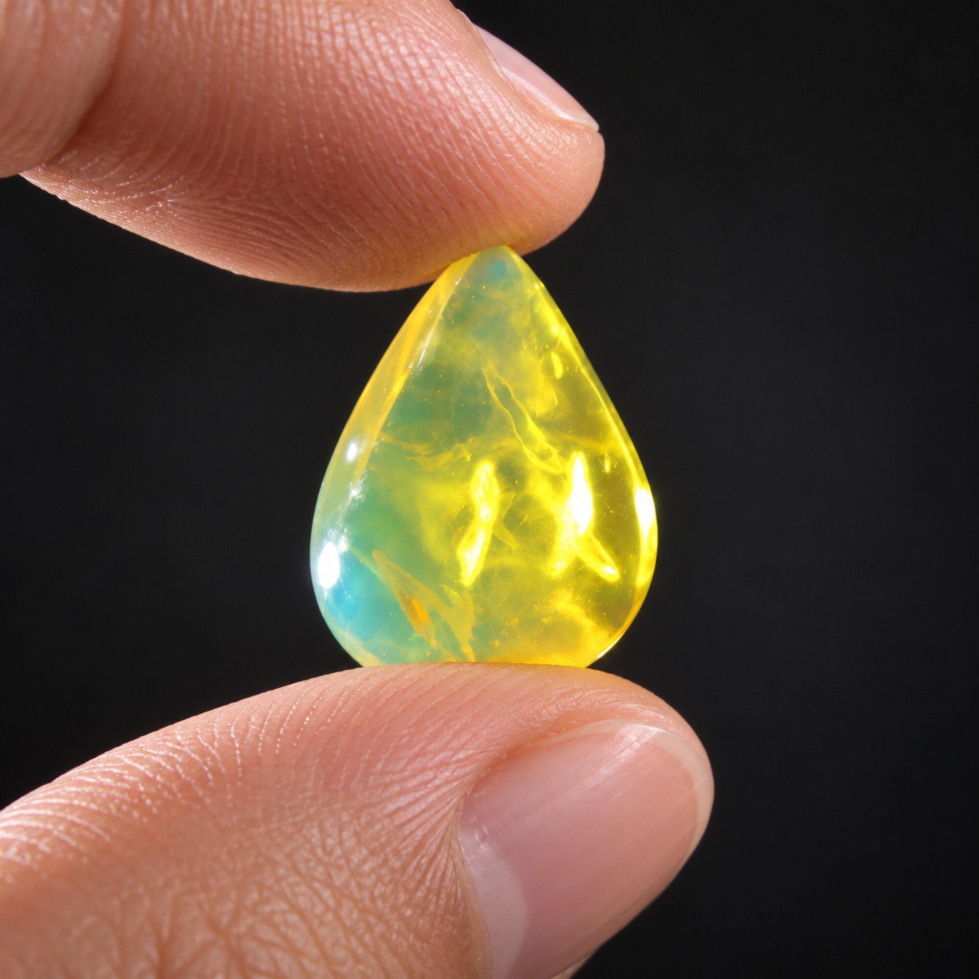 Earth crafted blue green polished Dominican amber – photo 7