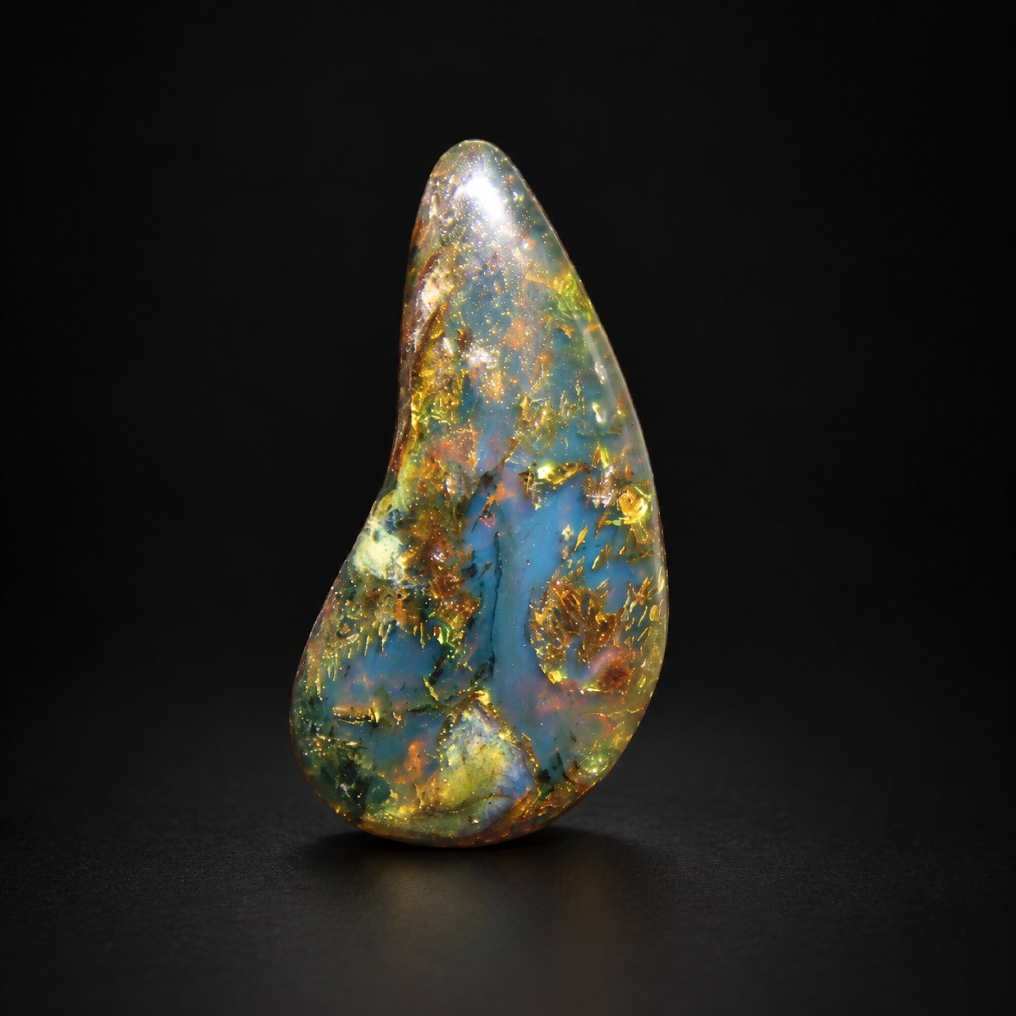 Pure natural deep blue polished Dominican amber – photo 6