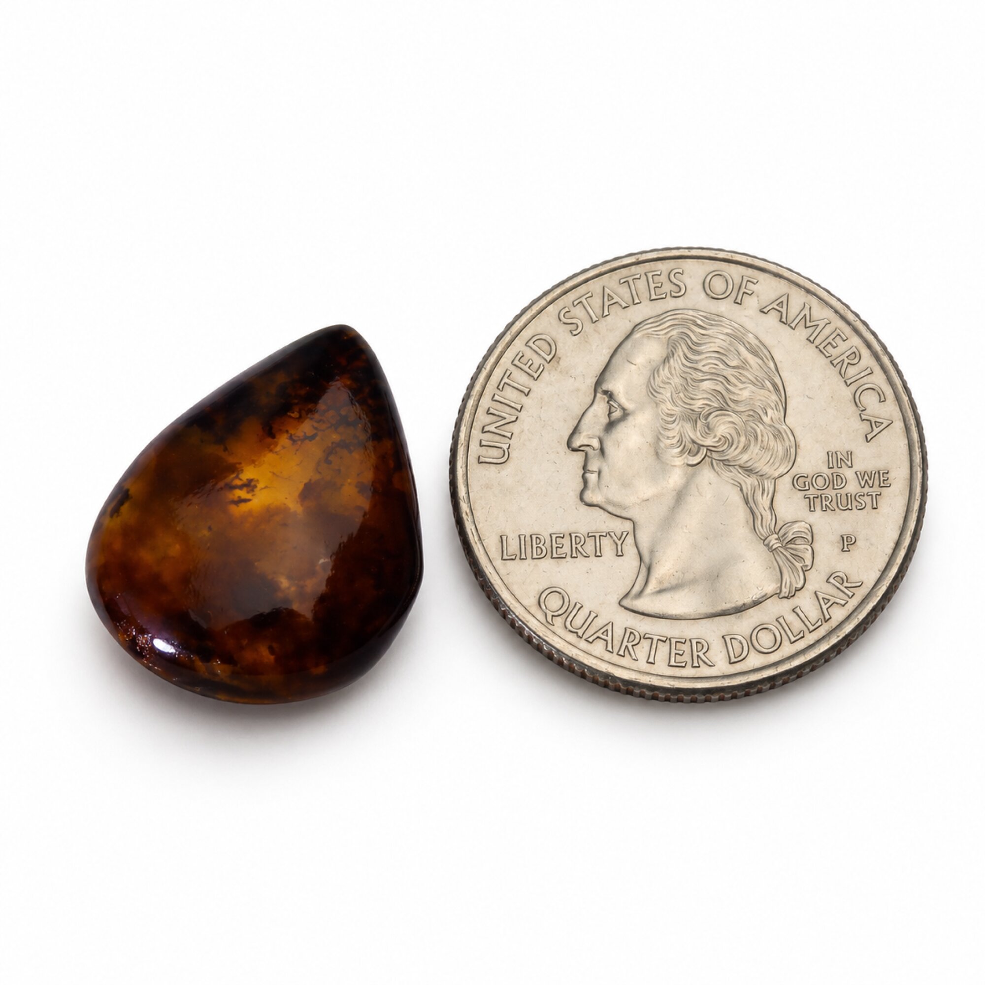 Pure natural deep blue polished Dominican amber – photo 5