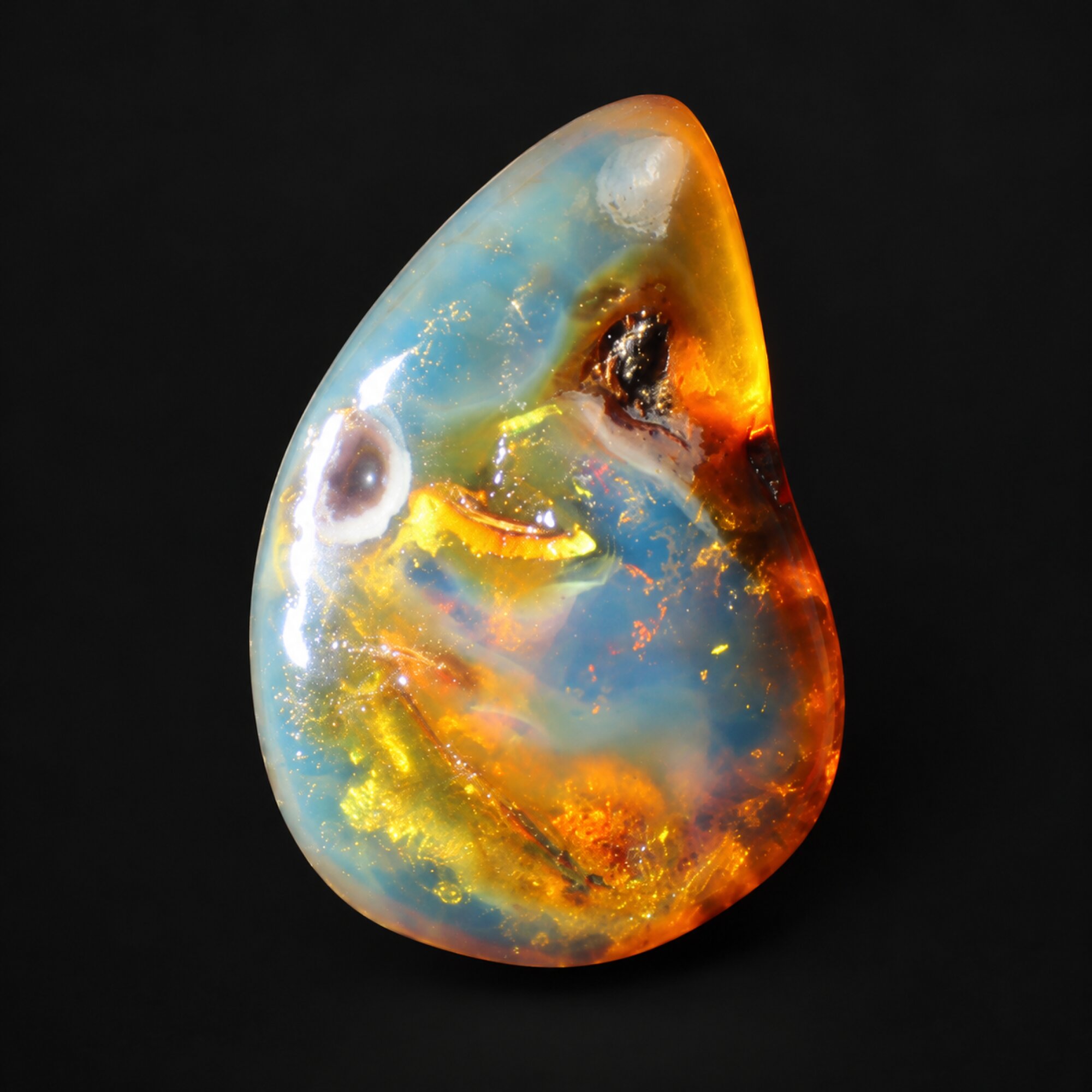 Natural yellow blue polished Dominican amber – photo 6