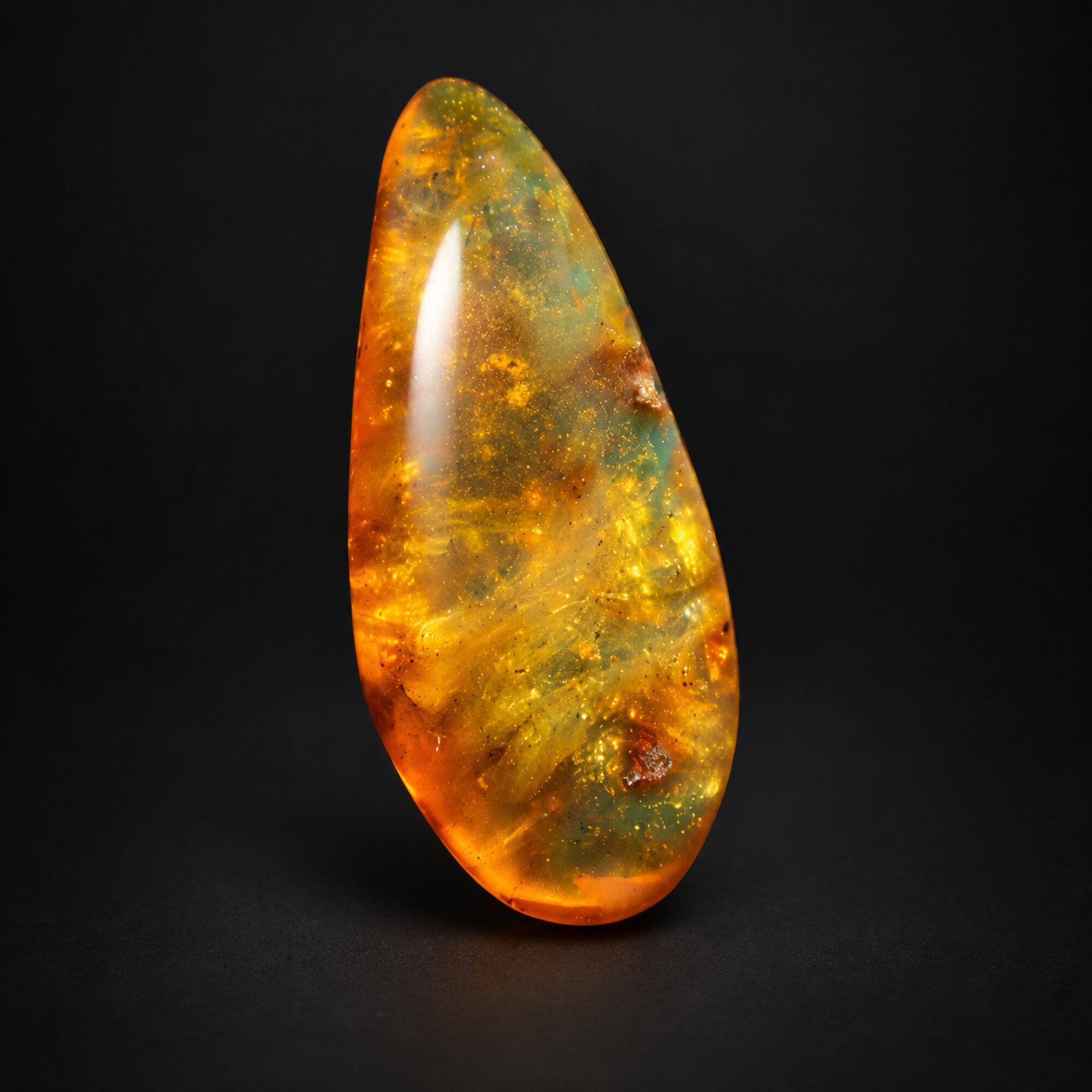 Pure natural orange blue polished Dominican amber – photo 2