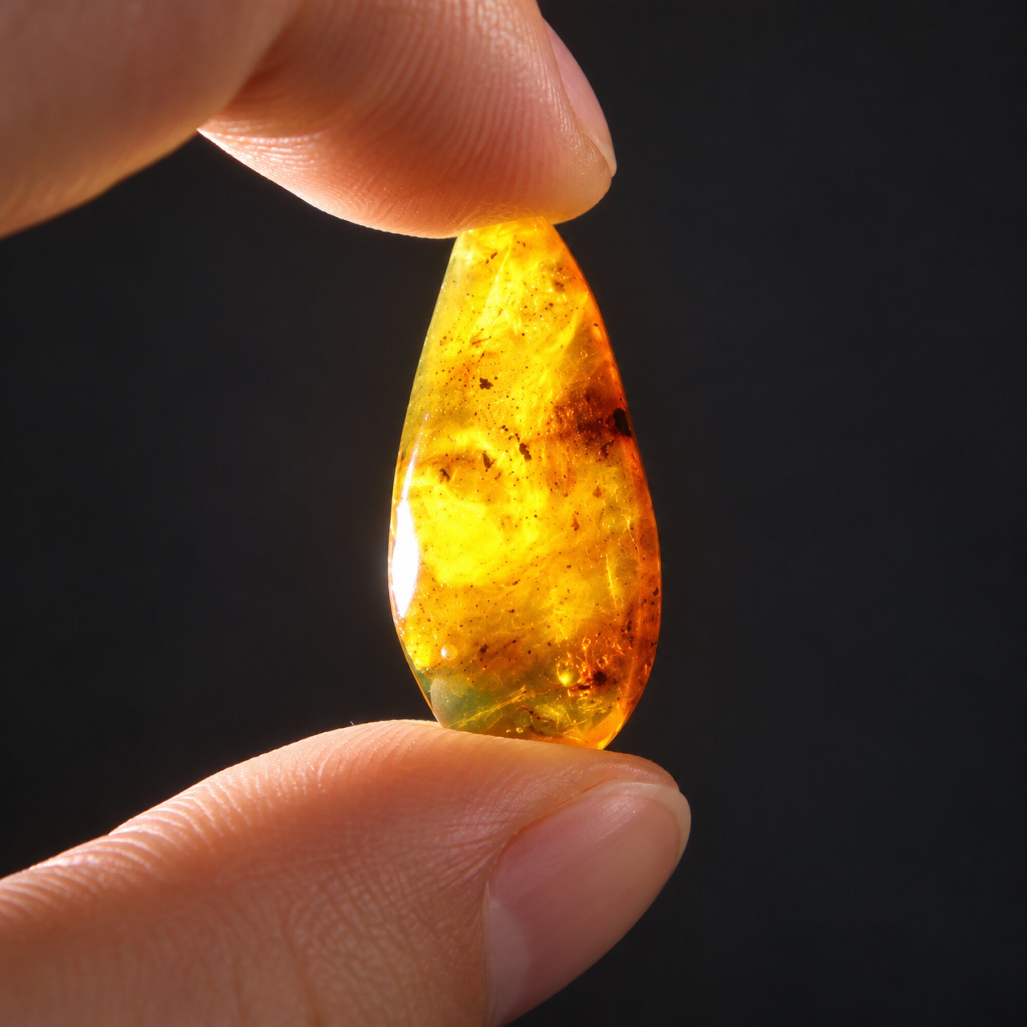 Pure natural orange blue polished Dominican amber – photo 4