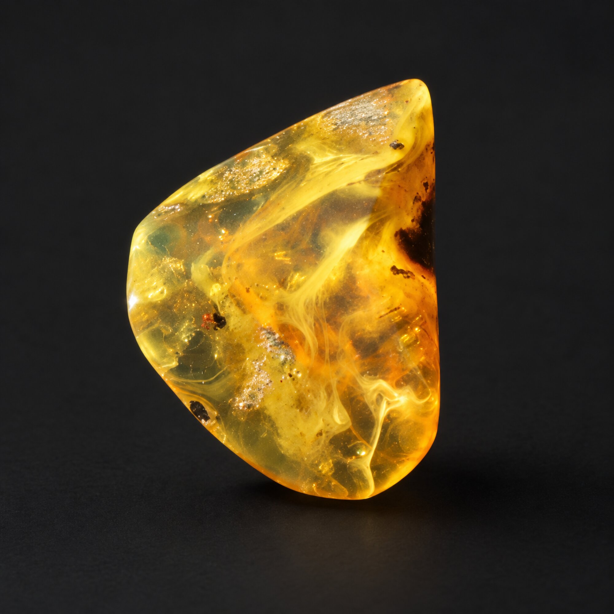 Untreated yellow Dominican amber cabochon – photo 2