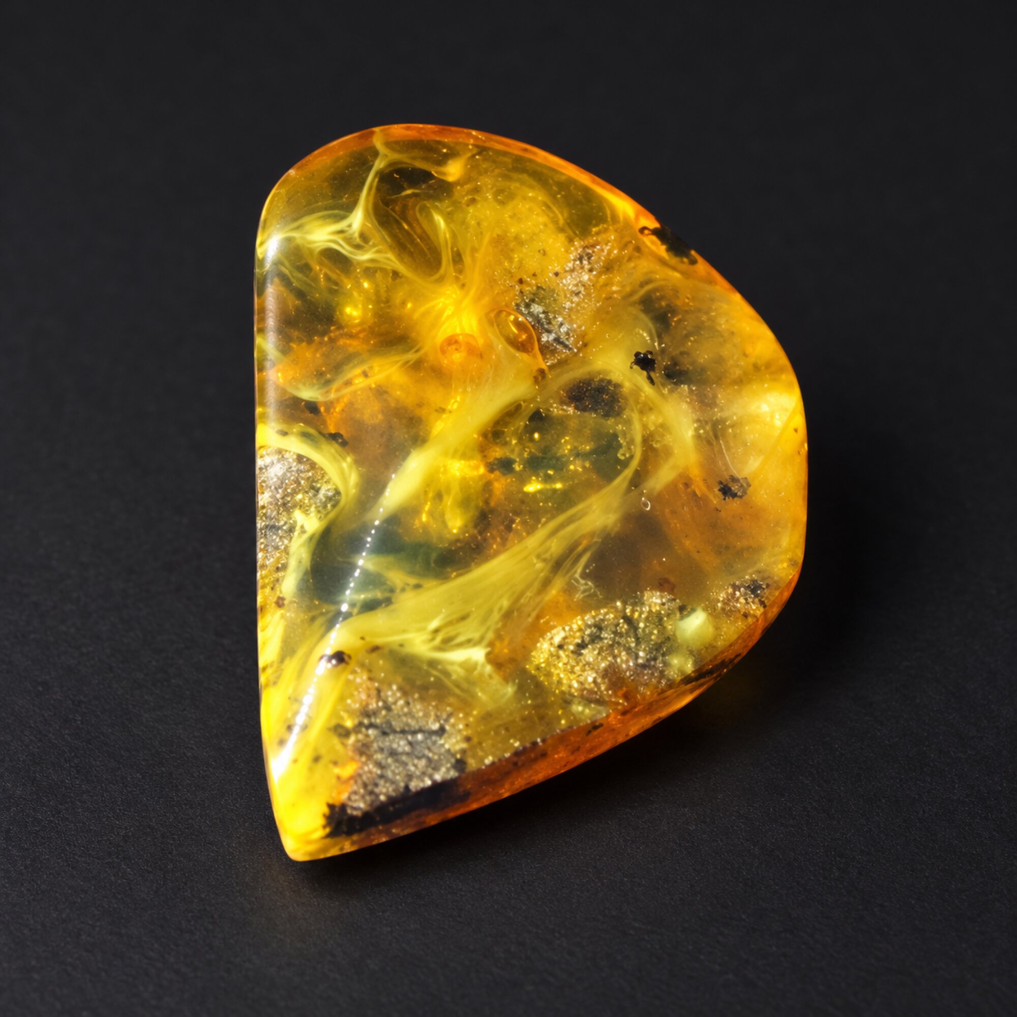 Untreated yellow Dominican amber cabochon – photo 3