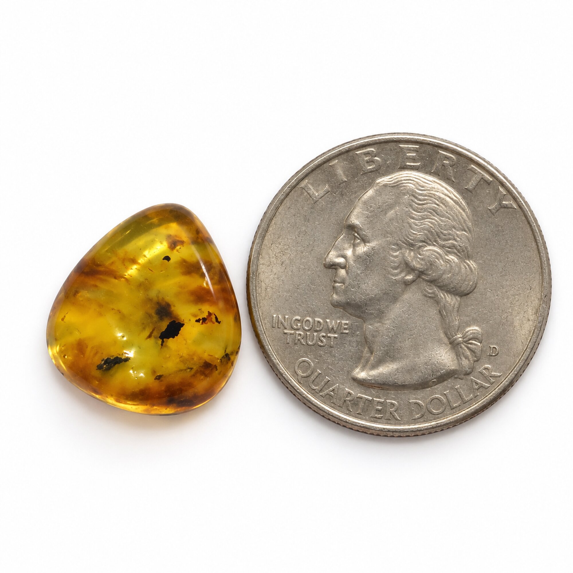 Untreated sky blue Dominican amber cabochon – photo 3