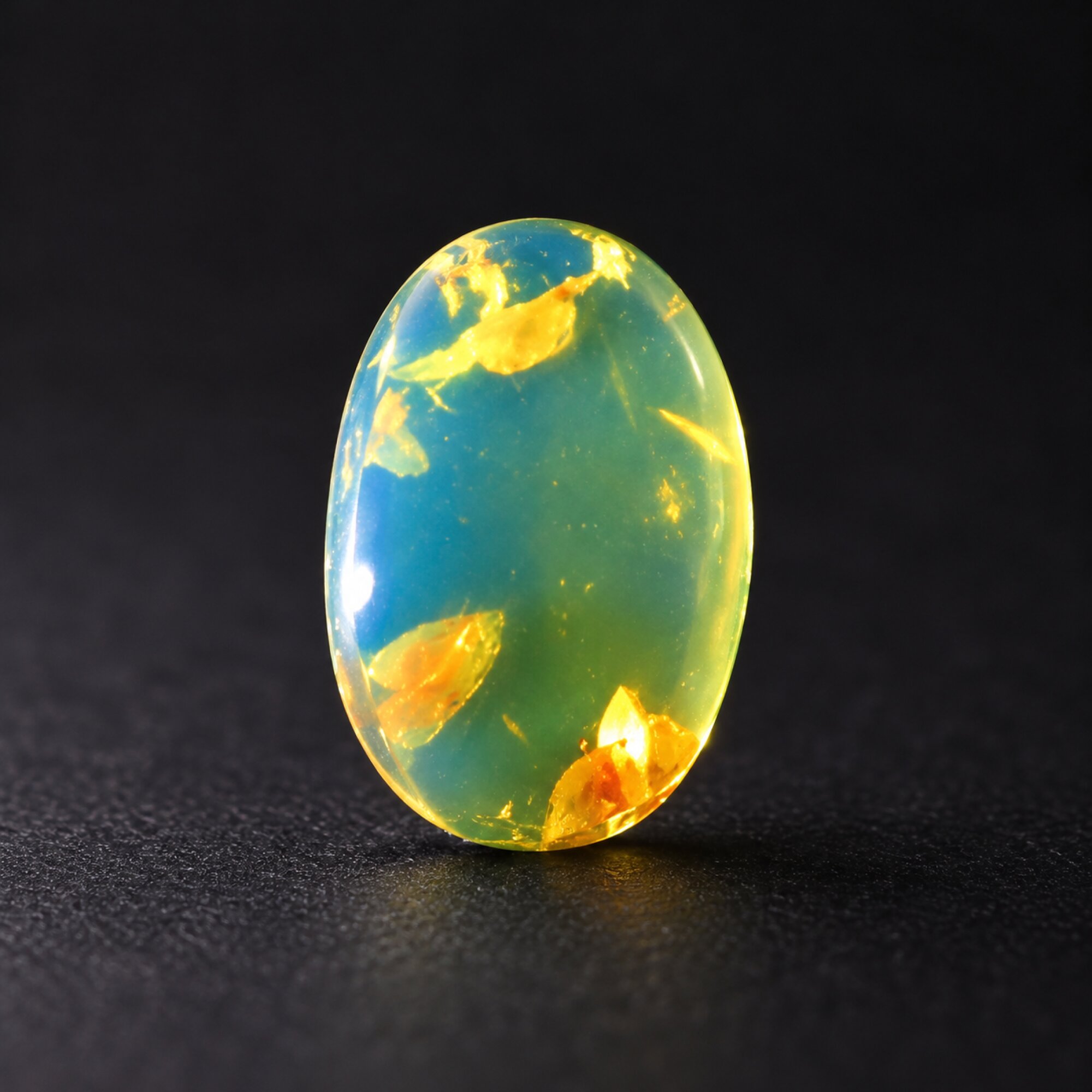 Natural sky blue Dominican amber cabochon – photo 5
