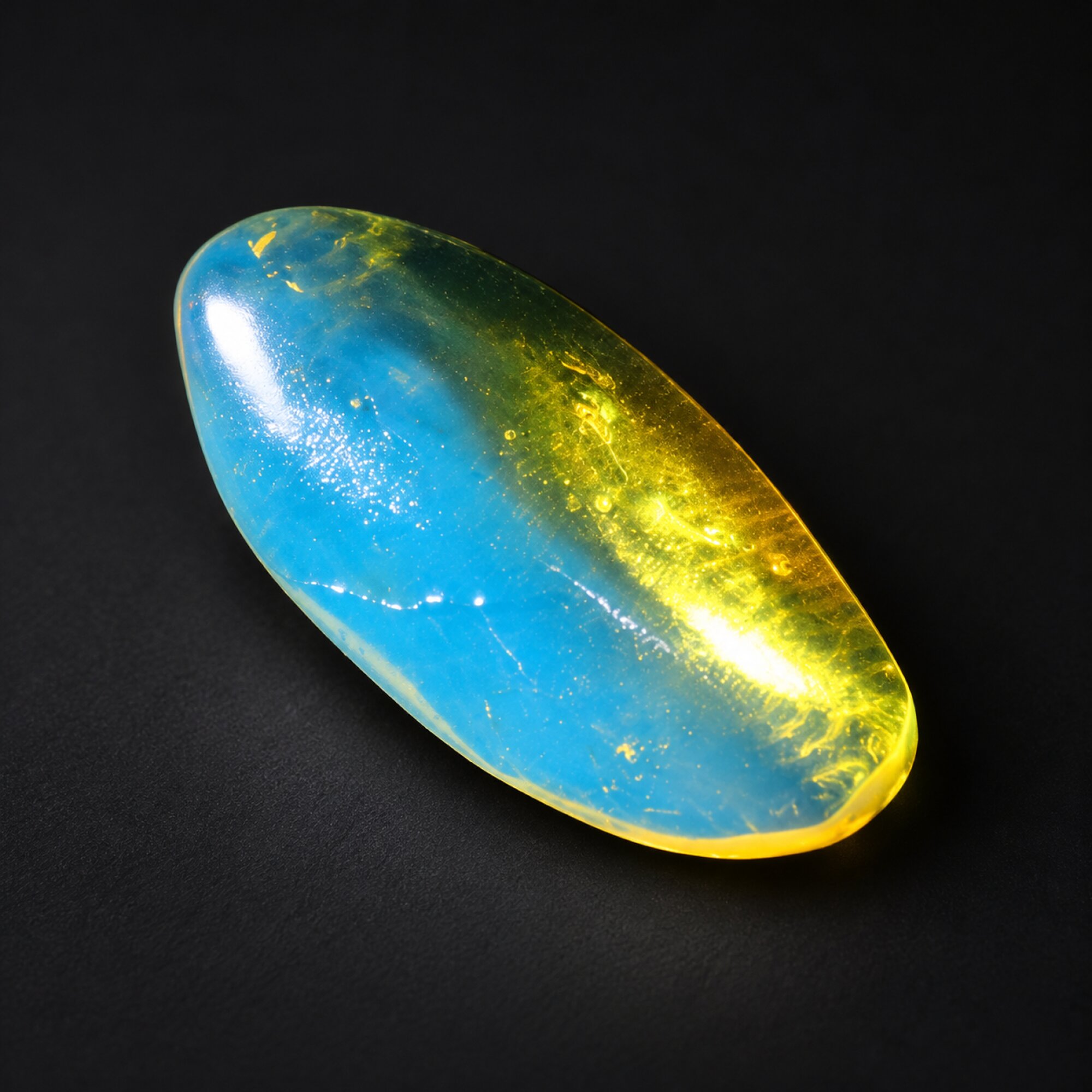 Untreated sky blue Dominican amber cabochon – photo 6