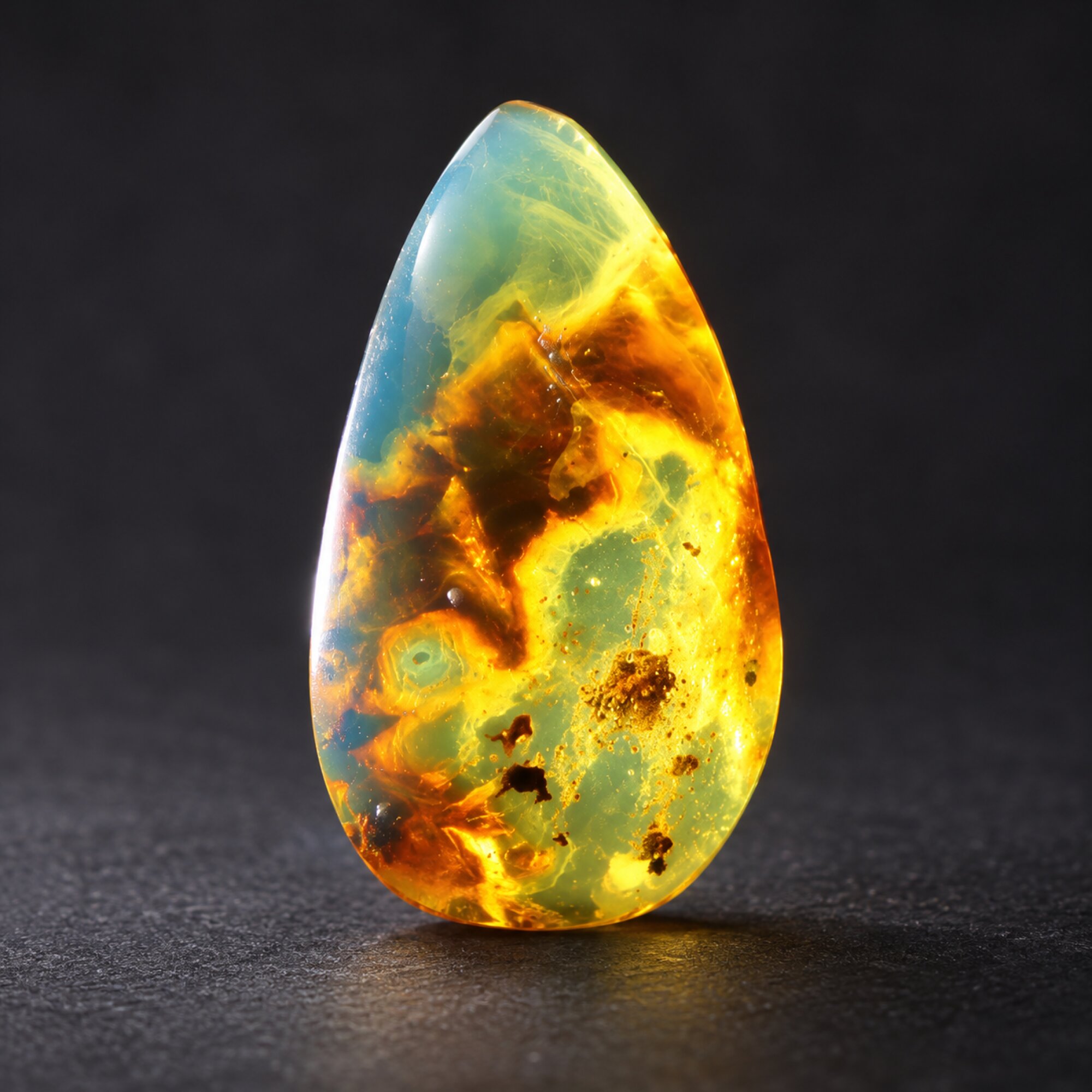 Nature created sky blue Dominican amber cabochon – photo 6