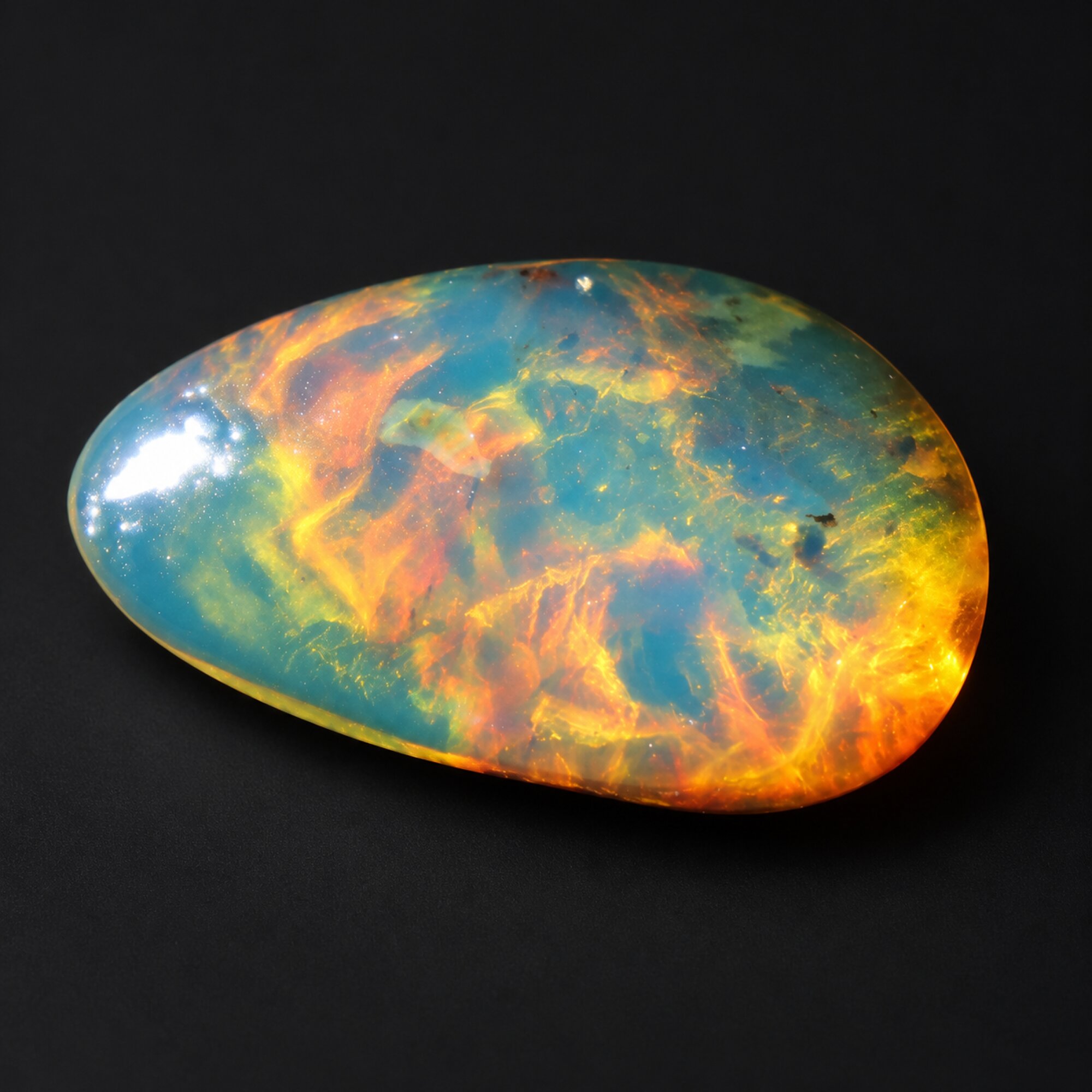 Nature created sky blue Dominican amber cabochon – photo 11