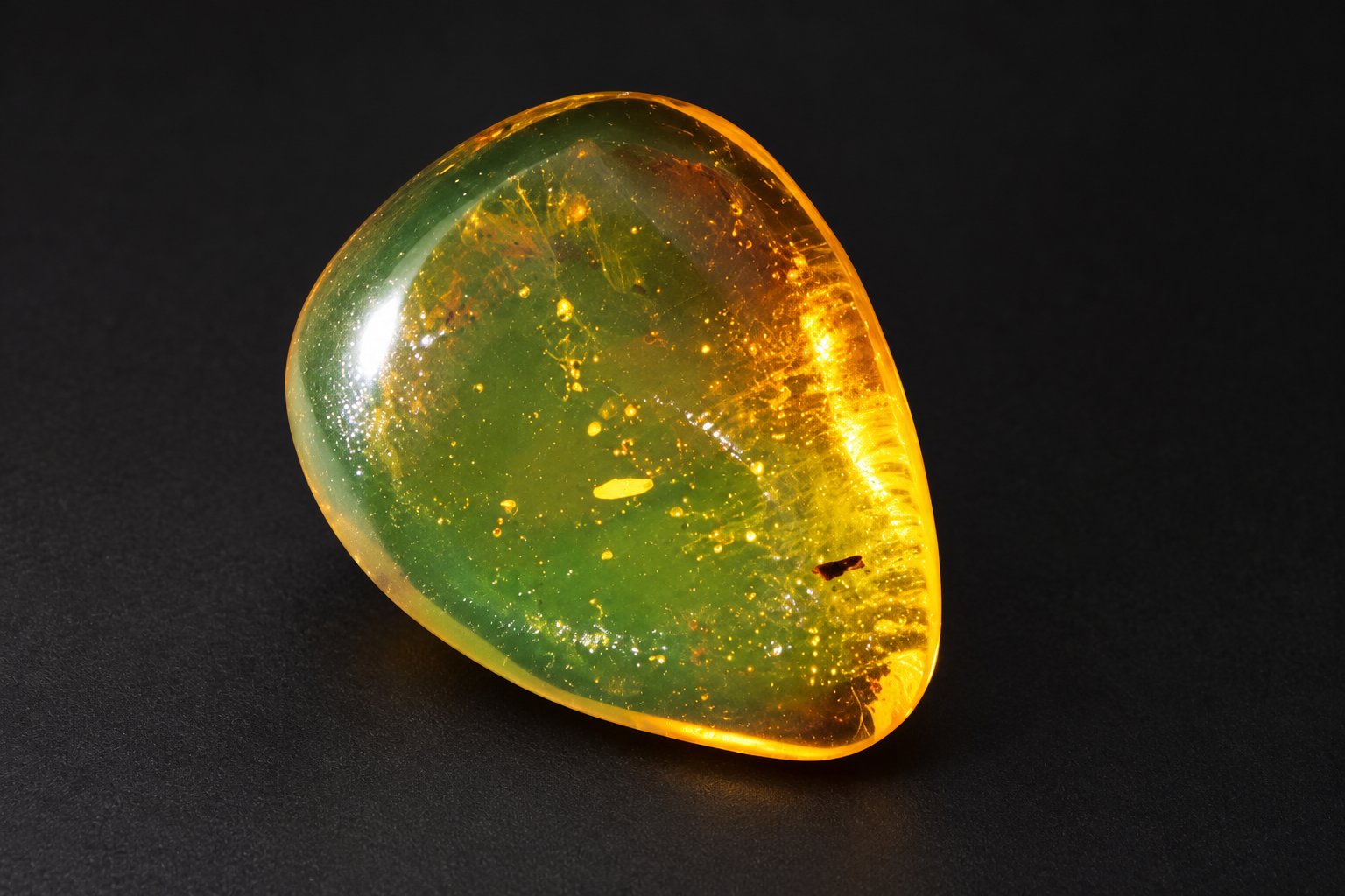 Authentic orange green Dominican amber cabochon – photo 5
