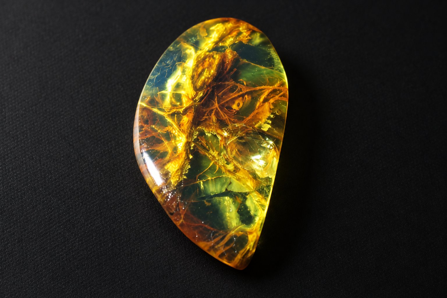 Authentic deep blue Dominican amber cabochon – photo 7