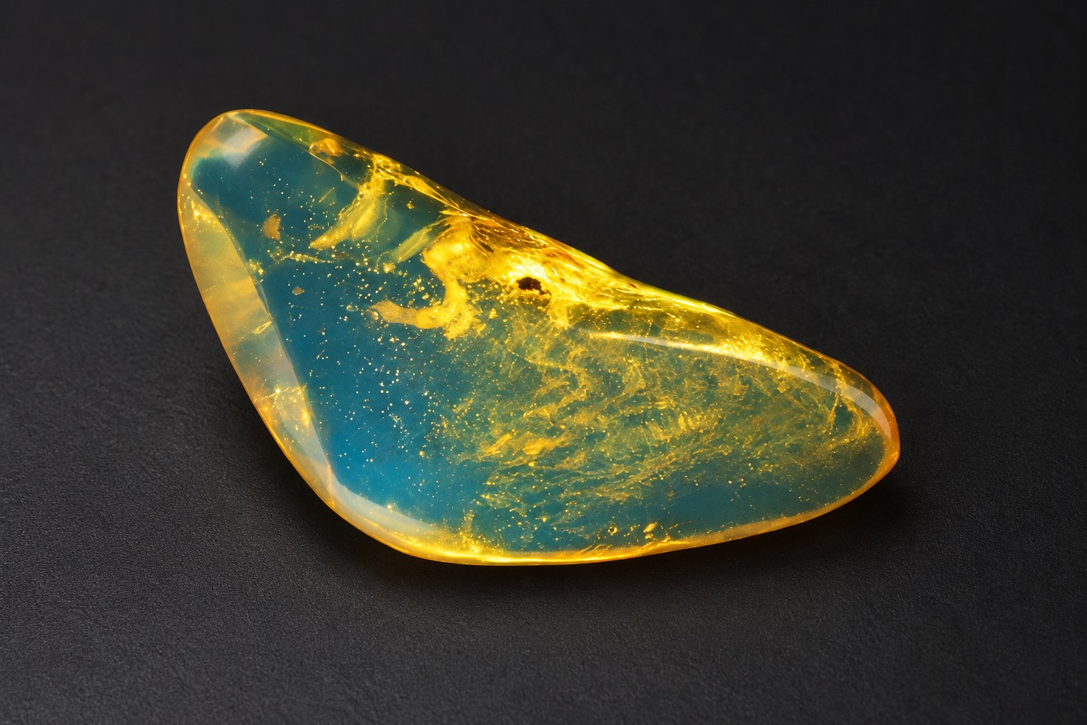 Genuine orange green polished Dominican amber – photo 2