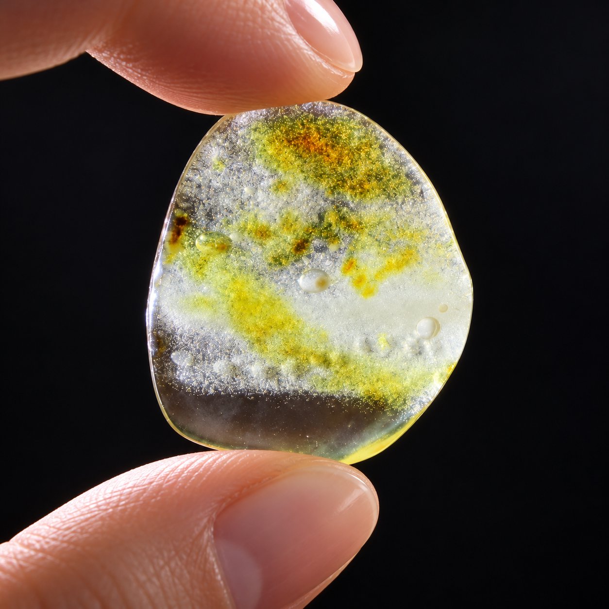 True caribbean light green yellow polished Dominican amber – photo 9